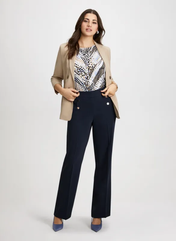 Decorative Button Jacket & Wide Leg Pants sold by Laura