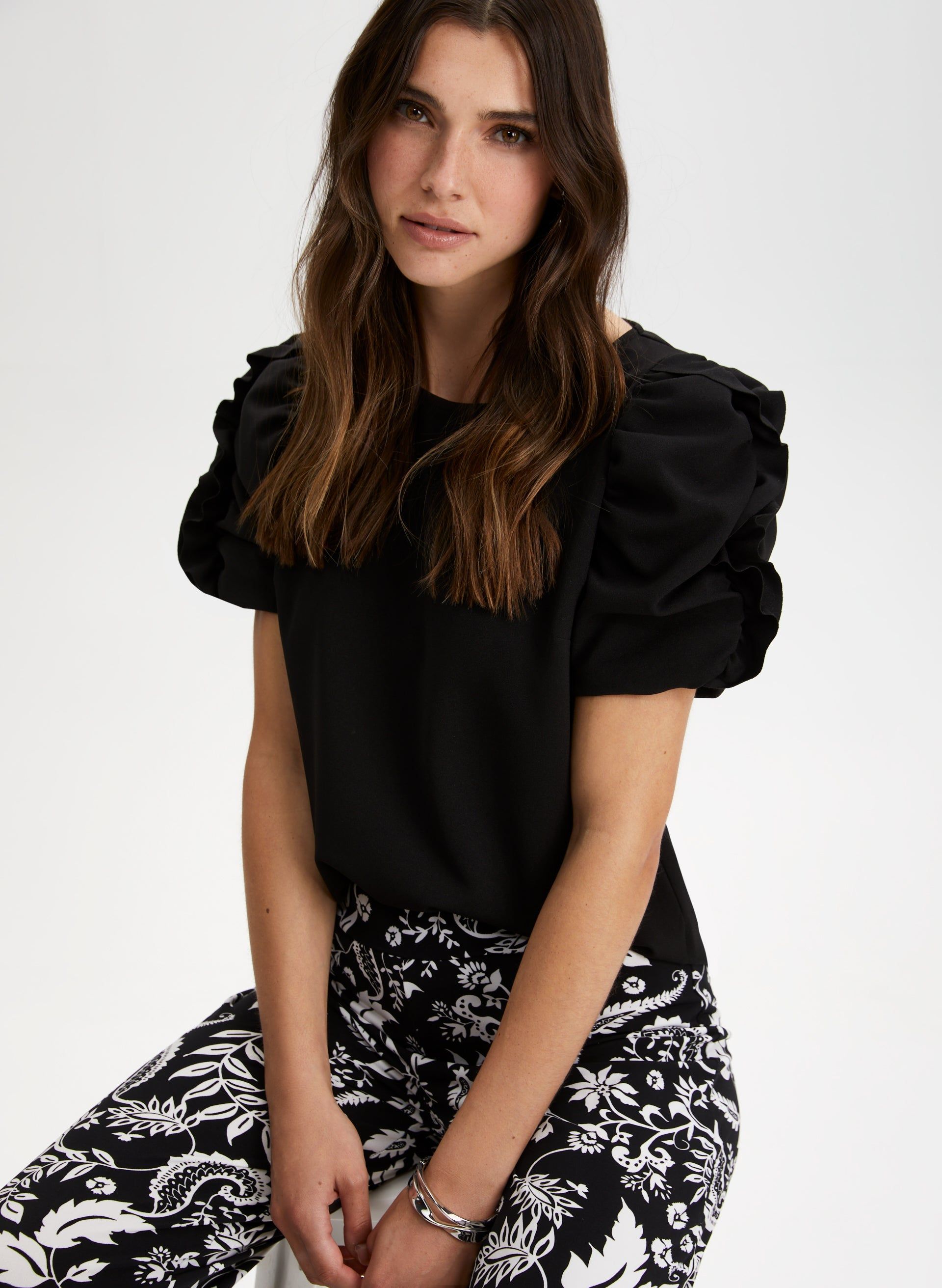 Short Puff Sleeve Top sold by Laura