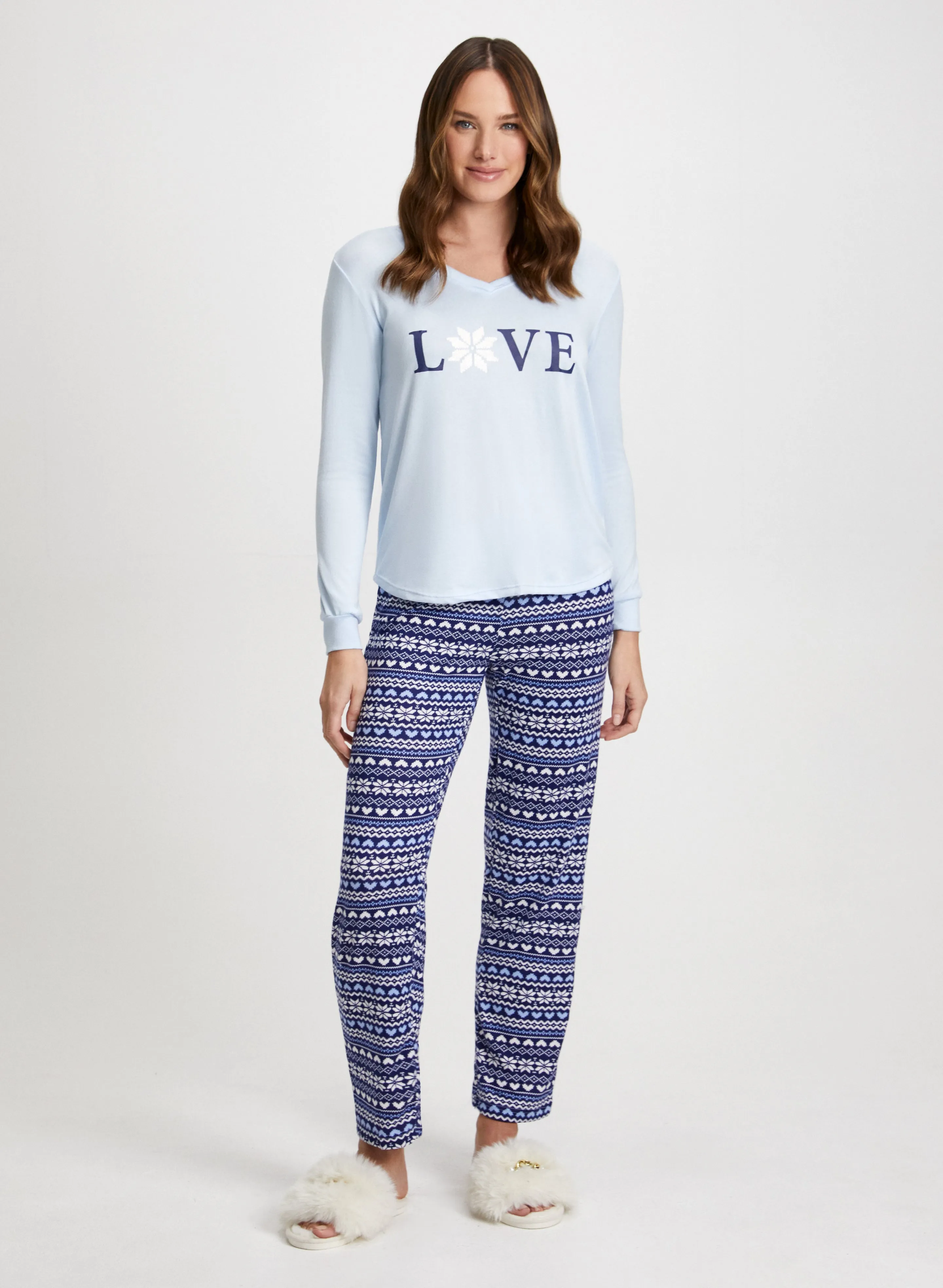 Slogan & Print Pyjama Set sold by Laura