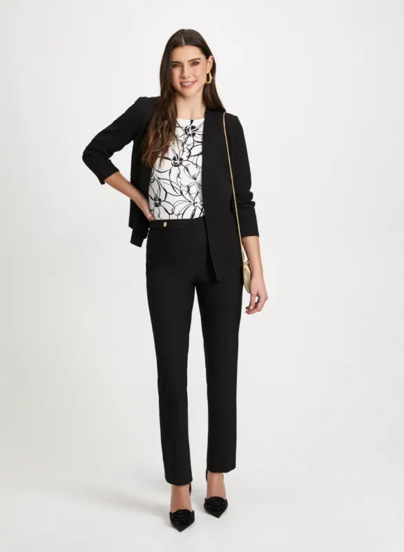 Floral Print Sweater & Straight Leg Pants sold by Laura