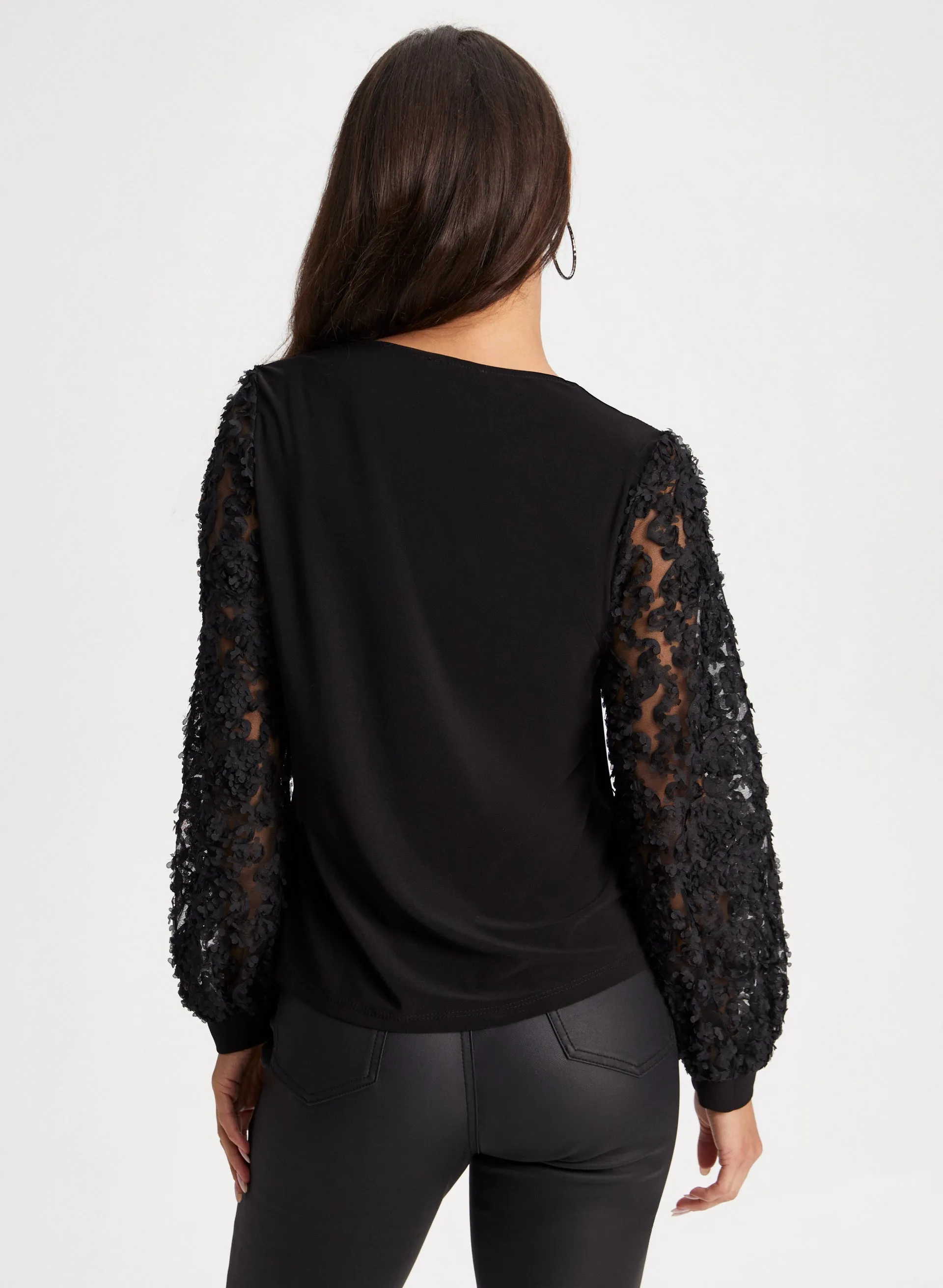 Embroidered Bouffant Sleeve Top sold by Laura product image thumbnail 4