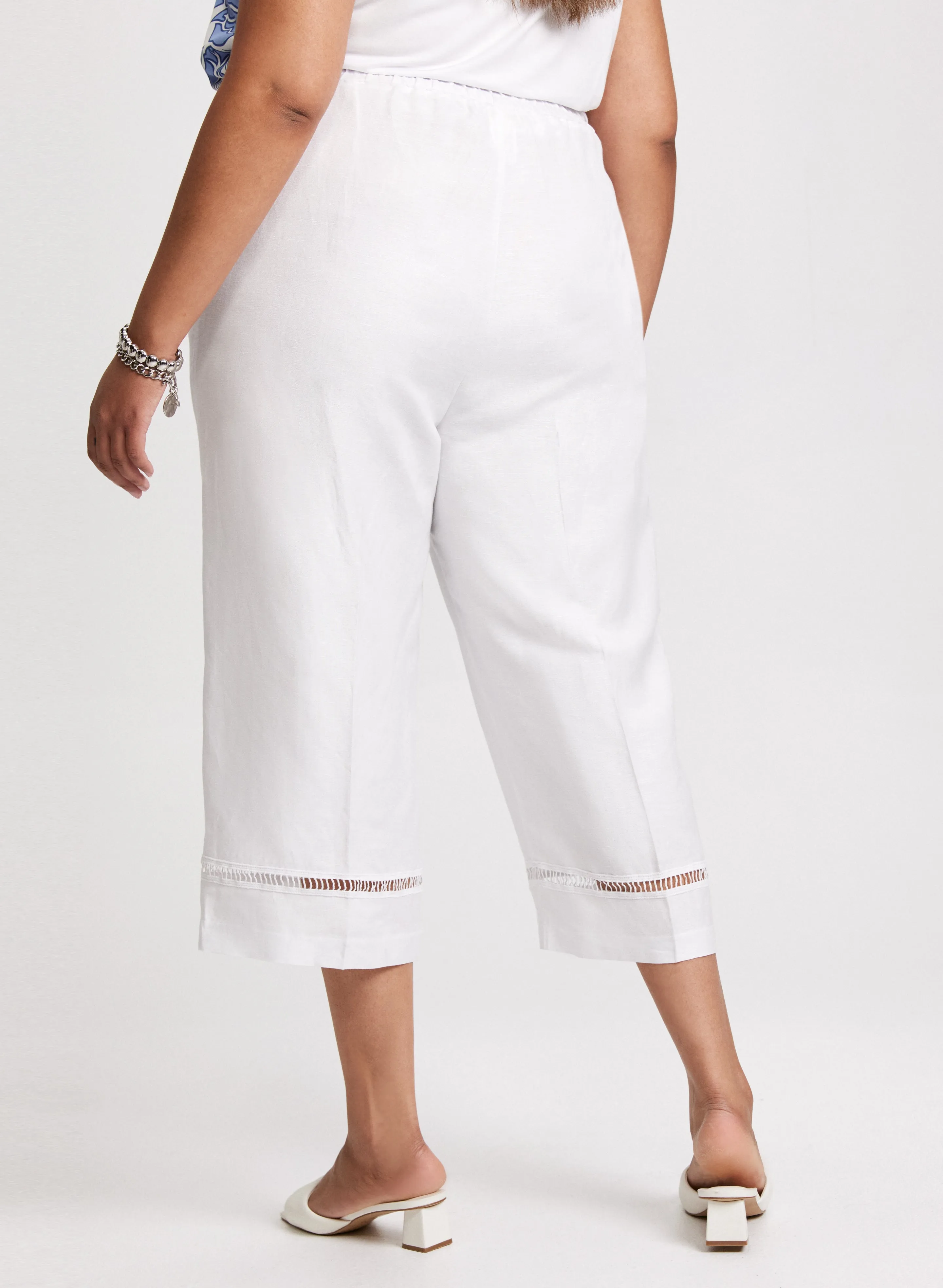 Wide Leg Linen-Blend Capris sold by Laura product image thumbnail 2