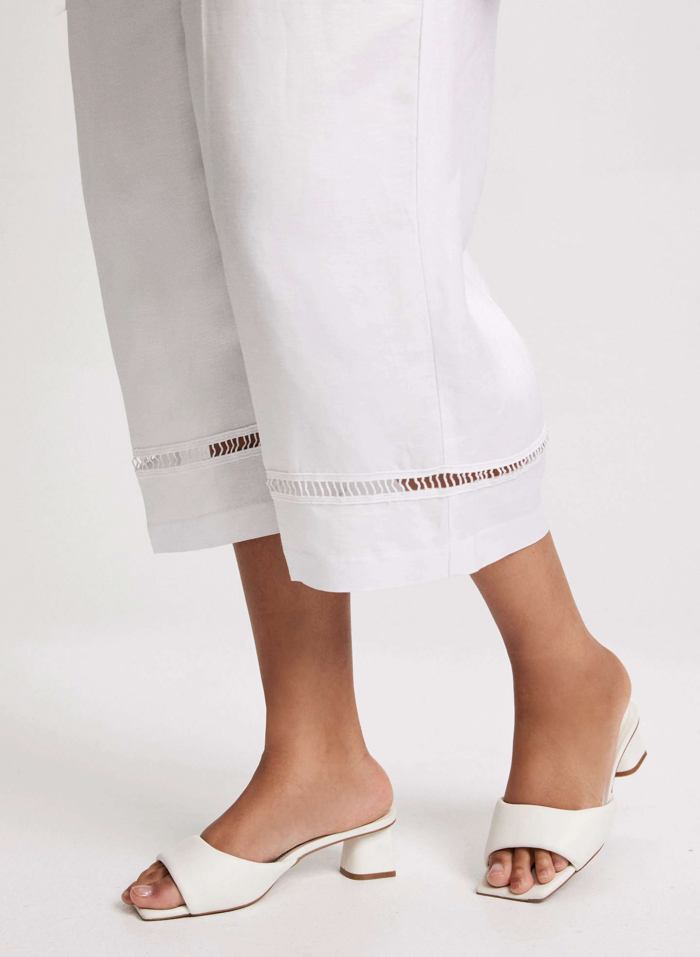 Wide Leg Linen-Blend Capris sold by Laura product image thumbnail 5