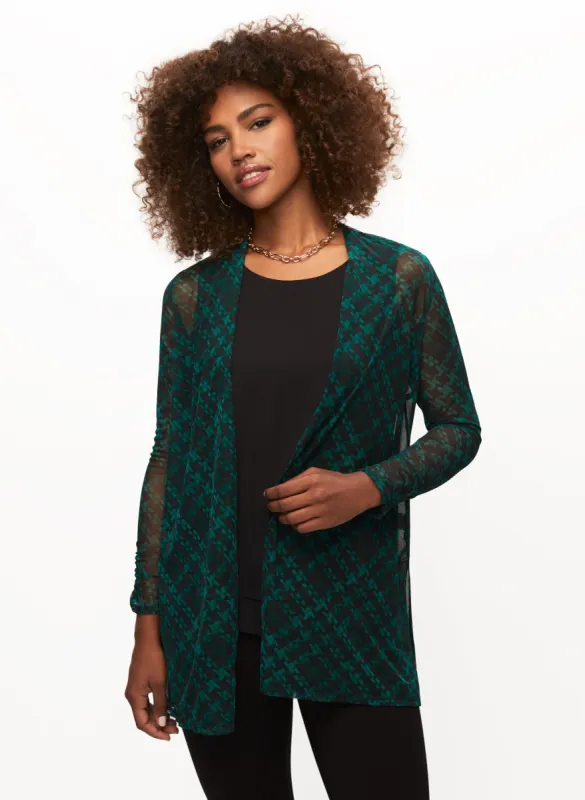 Plaid Print Open Front Top sold by Laura