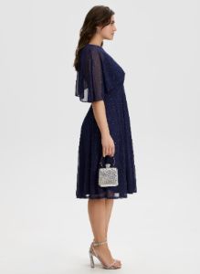 Mesh Detail Cape Dress sold by Laura