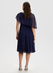 Mesh Detail Cape Dress sold by Laura