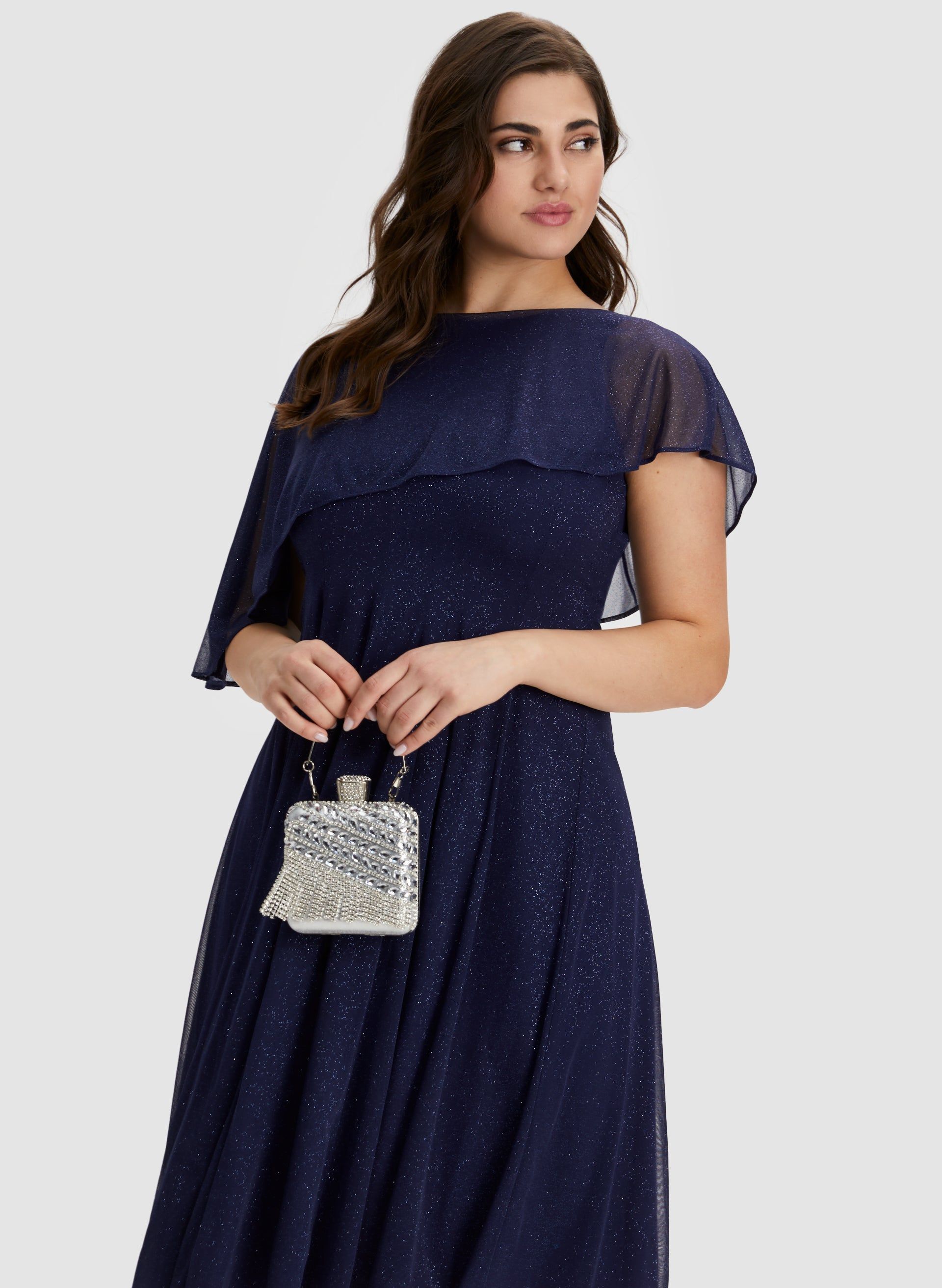 Mesh Detail Cape Dress sold by Laura product image thumbnail 2