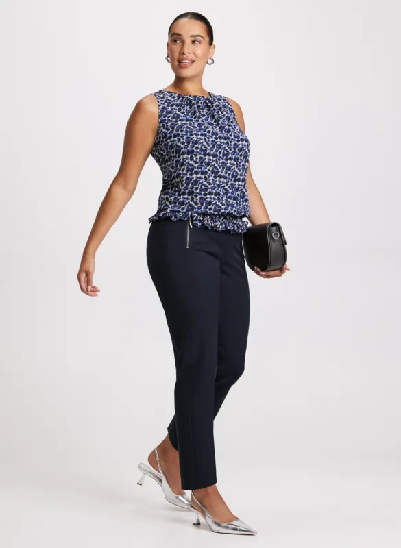 Sleeveless Leopard Print Blouse & Slim Leg Pants sold by Laura