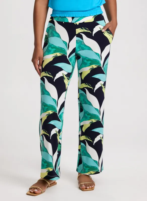 Tropical Print Pull-On Pants sold by Laura