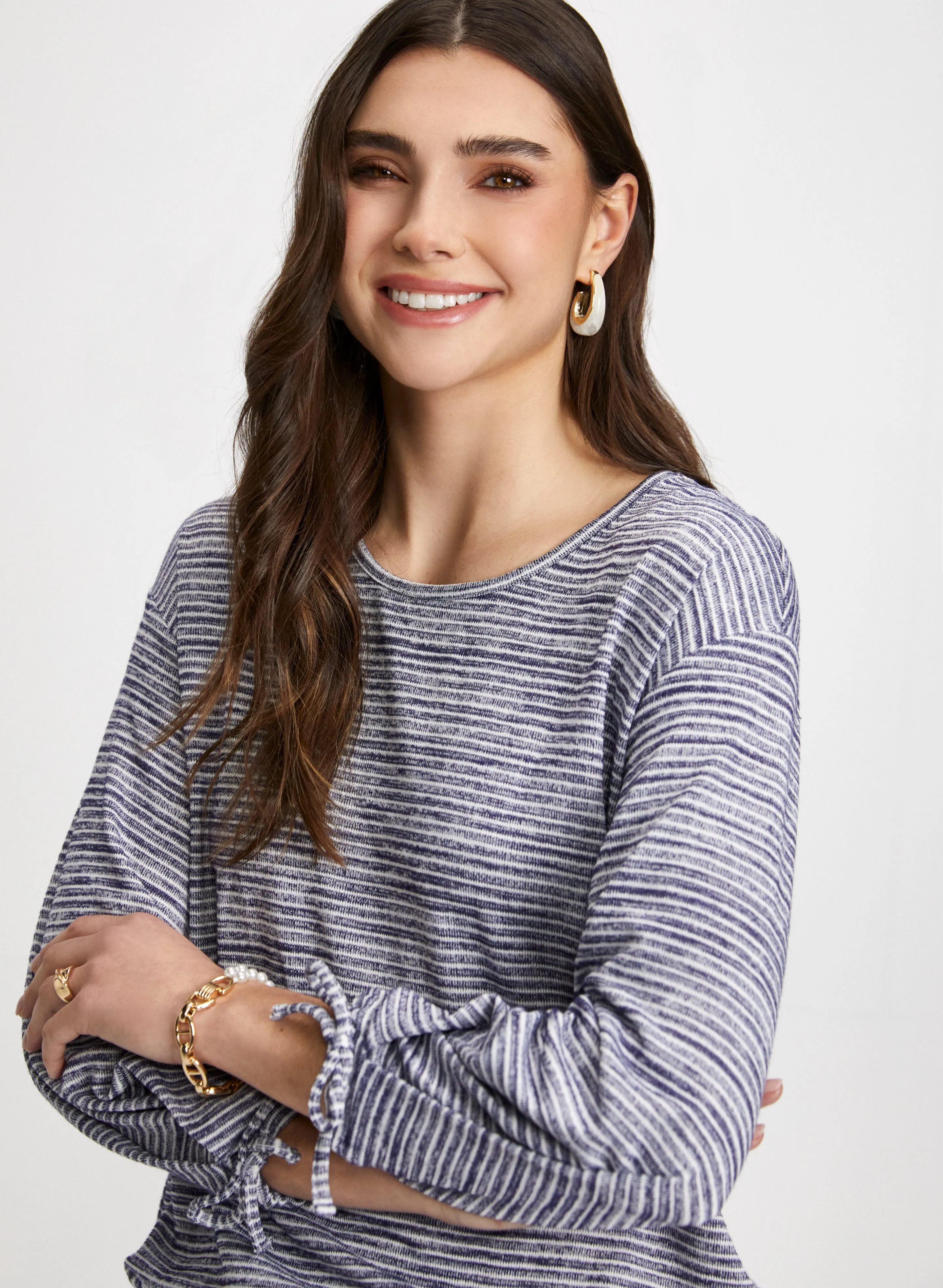 Stripe Motif Tie Detail Top sold by Laura product image thumbnail 2