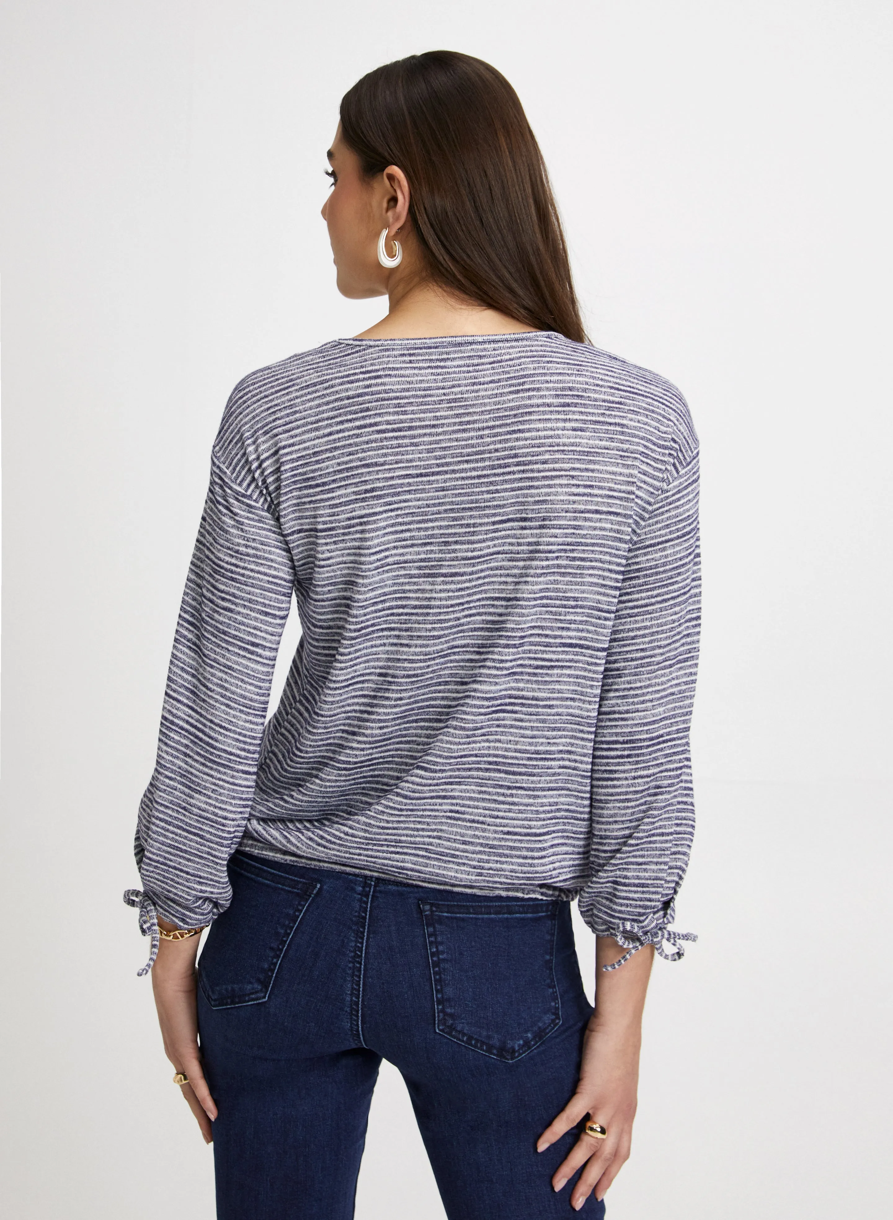 Stripe Motif Tie Detail Top sold by Laura product image thumbnail 4