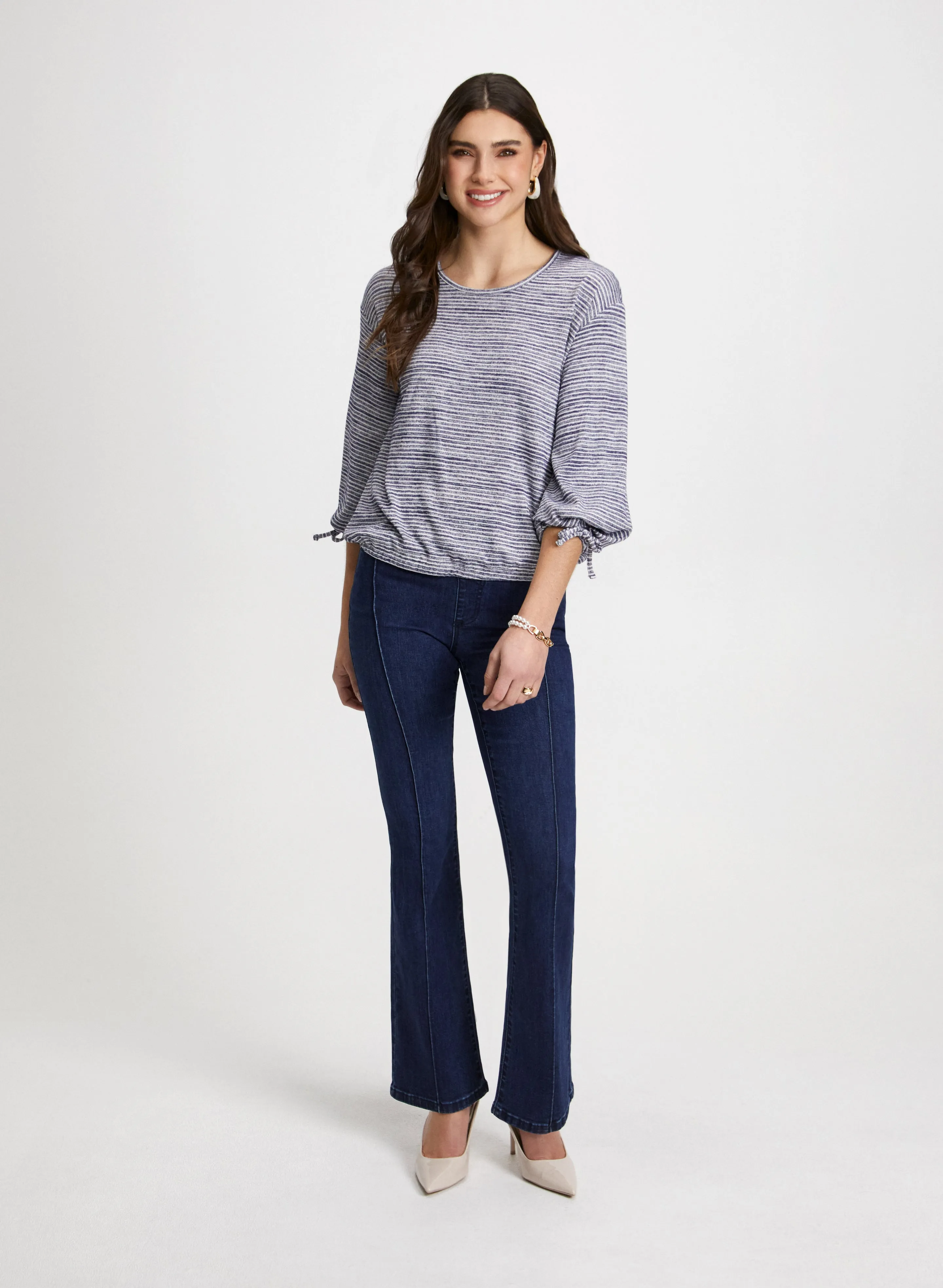 Stripe Motif Tie Detail Top sold by Laura product image thumbnail 3