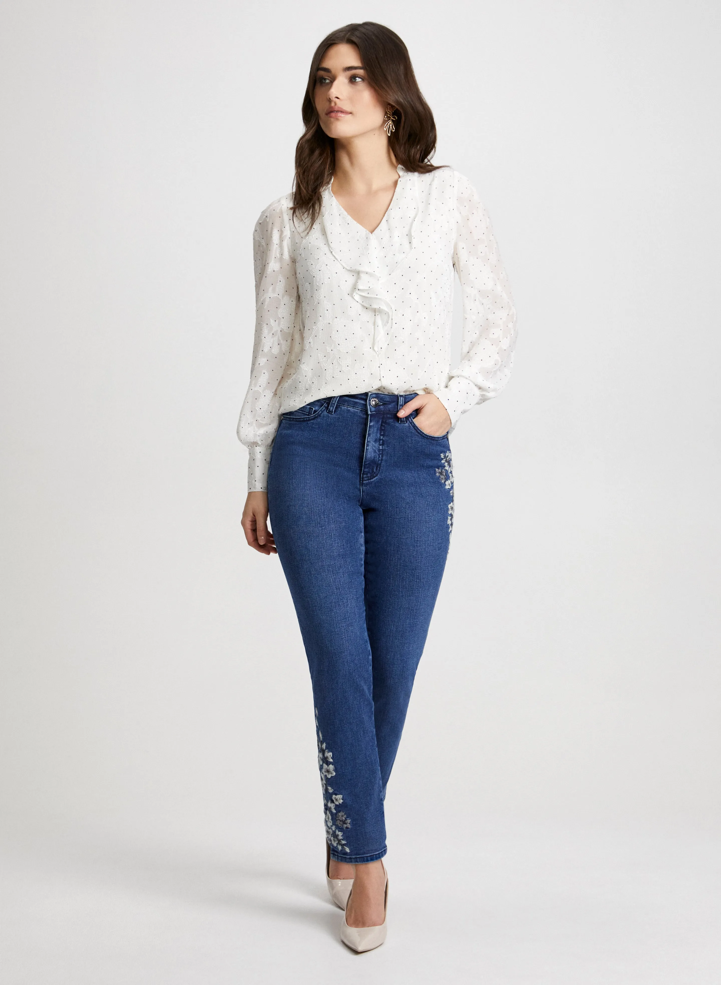 Embroidered Straight Leg Jeans sold by Laura product image thumbnail 3