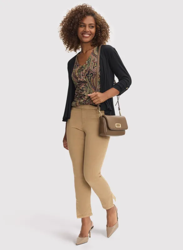 Cascade Detail Sweater & Slit Hem Pants sold by Laura