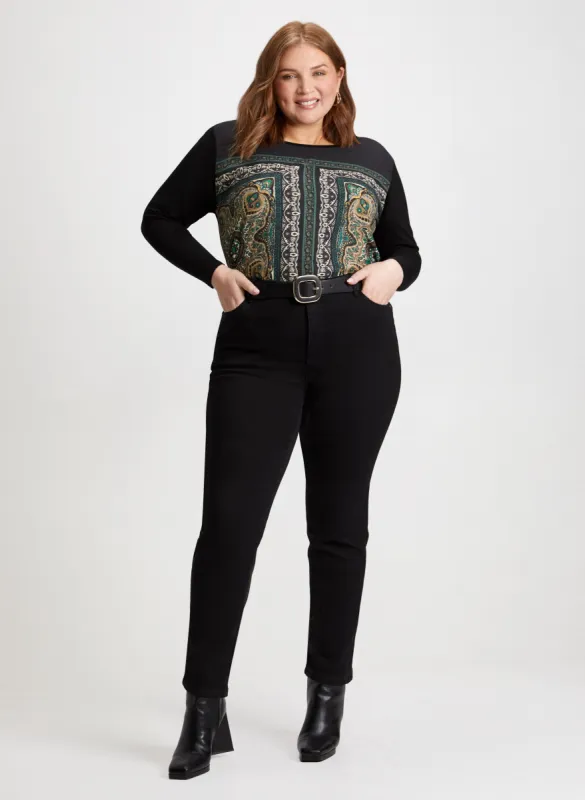 Paisley Print Top & Straight Leg Pants sold by Laura