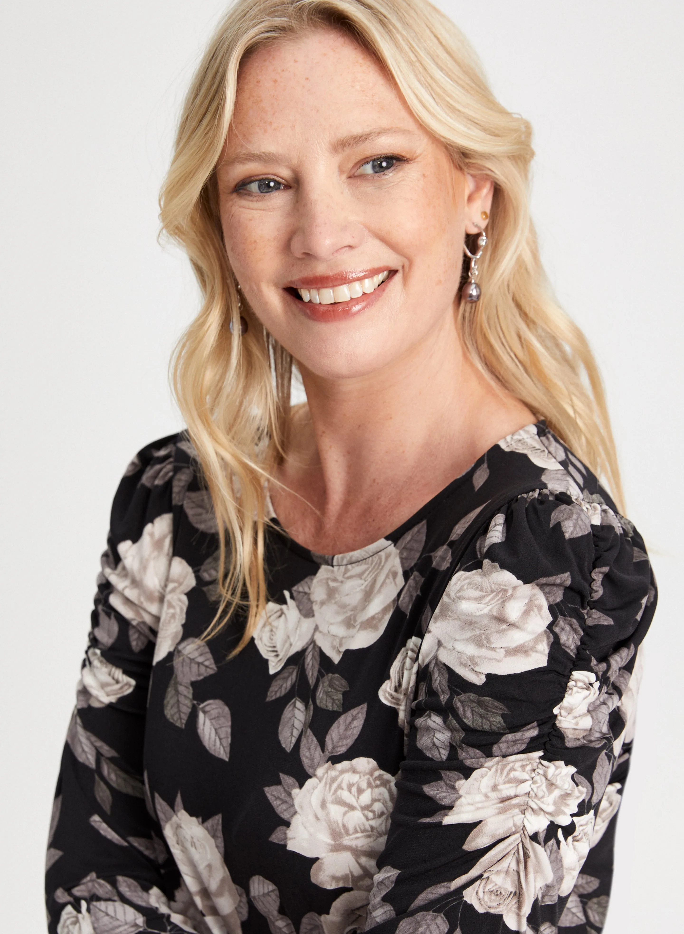 3/4 Sleeve Rose Print Top sold by Laura product image thumbnail 2