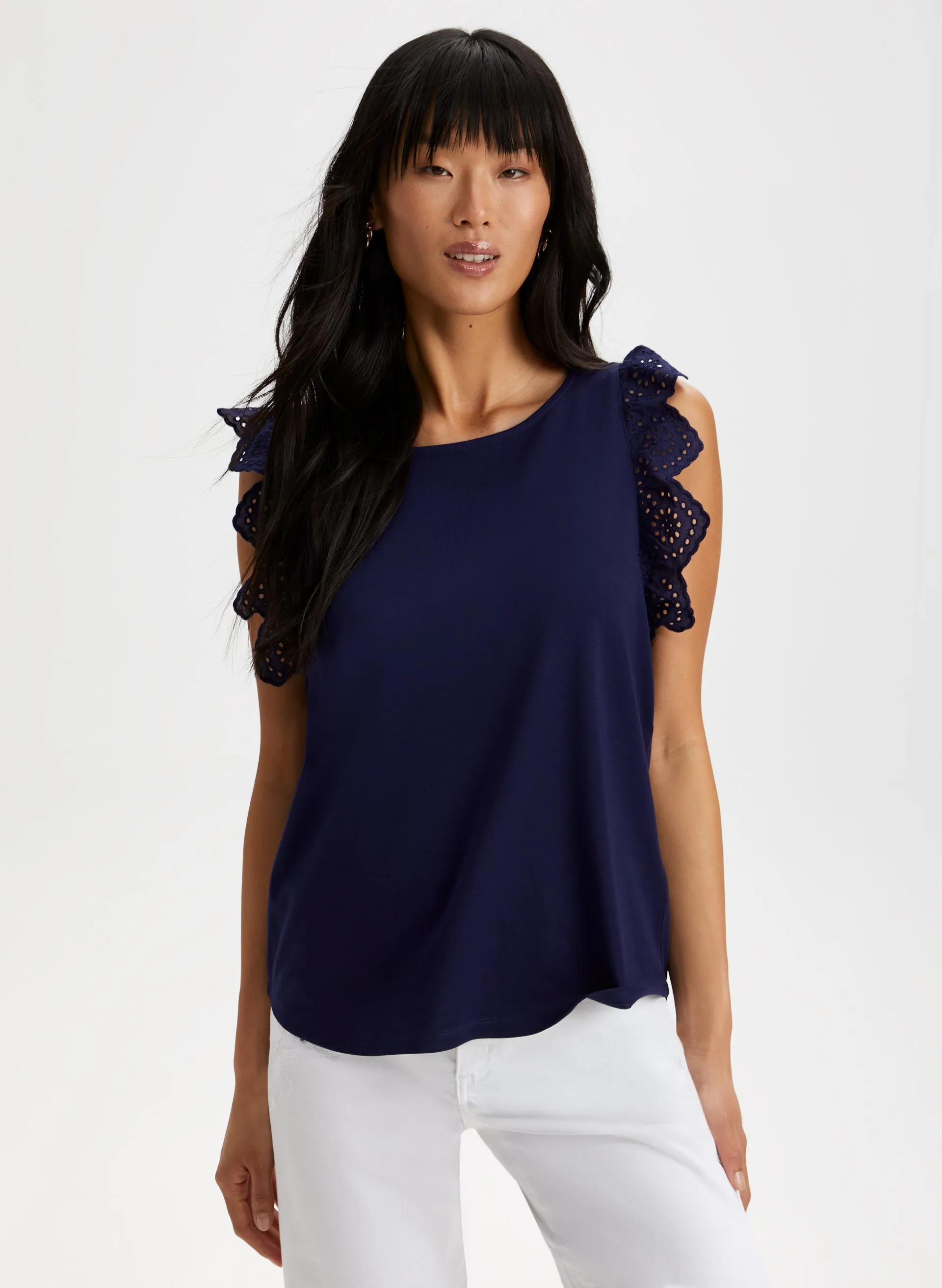 Eyelet Cap Sleeve Tee sold by Laura product image thumbnail 5