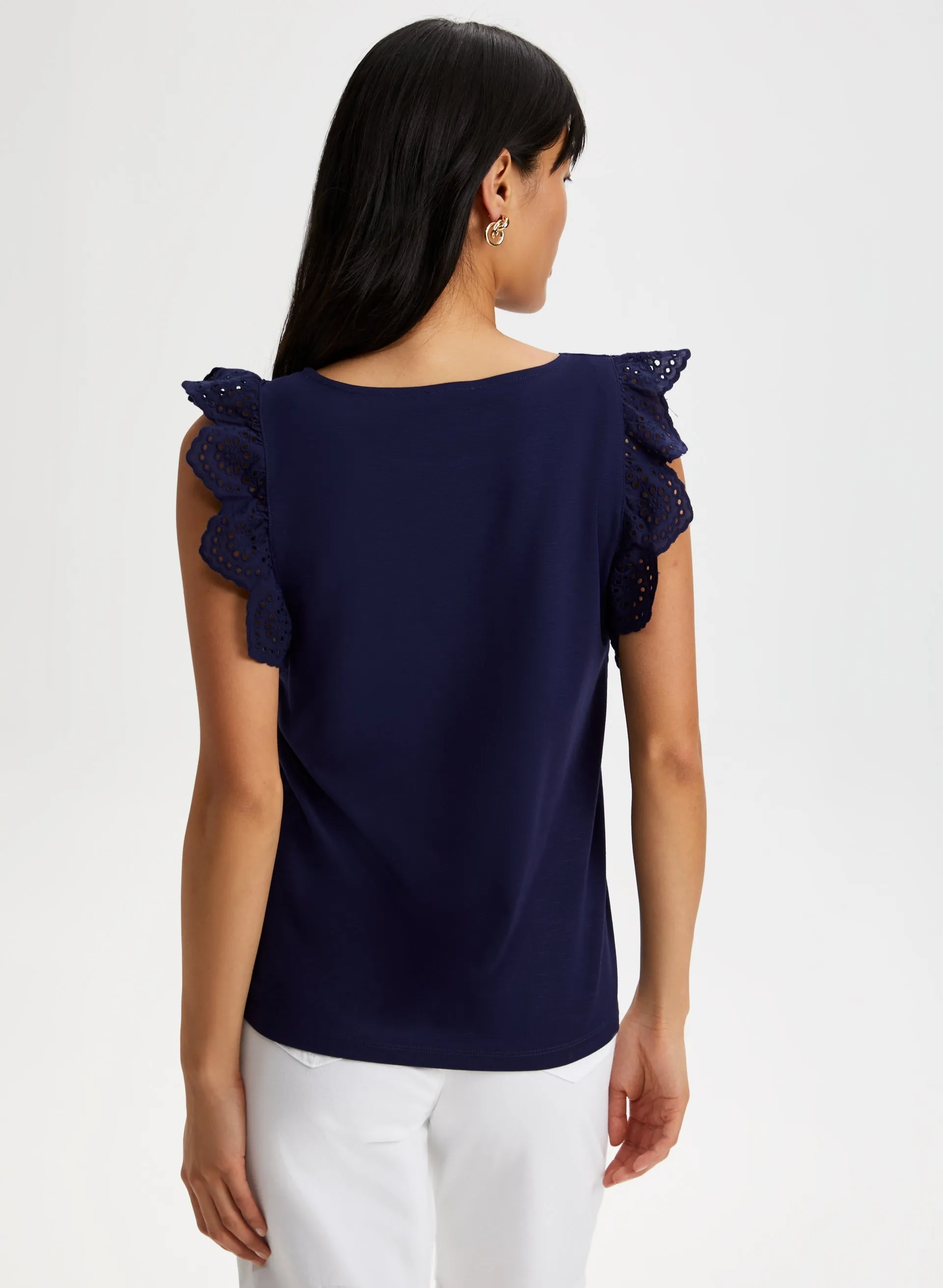 Eyelet Cap Sleeve Tee sold by Laura product image thumbnail 4