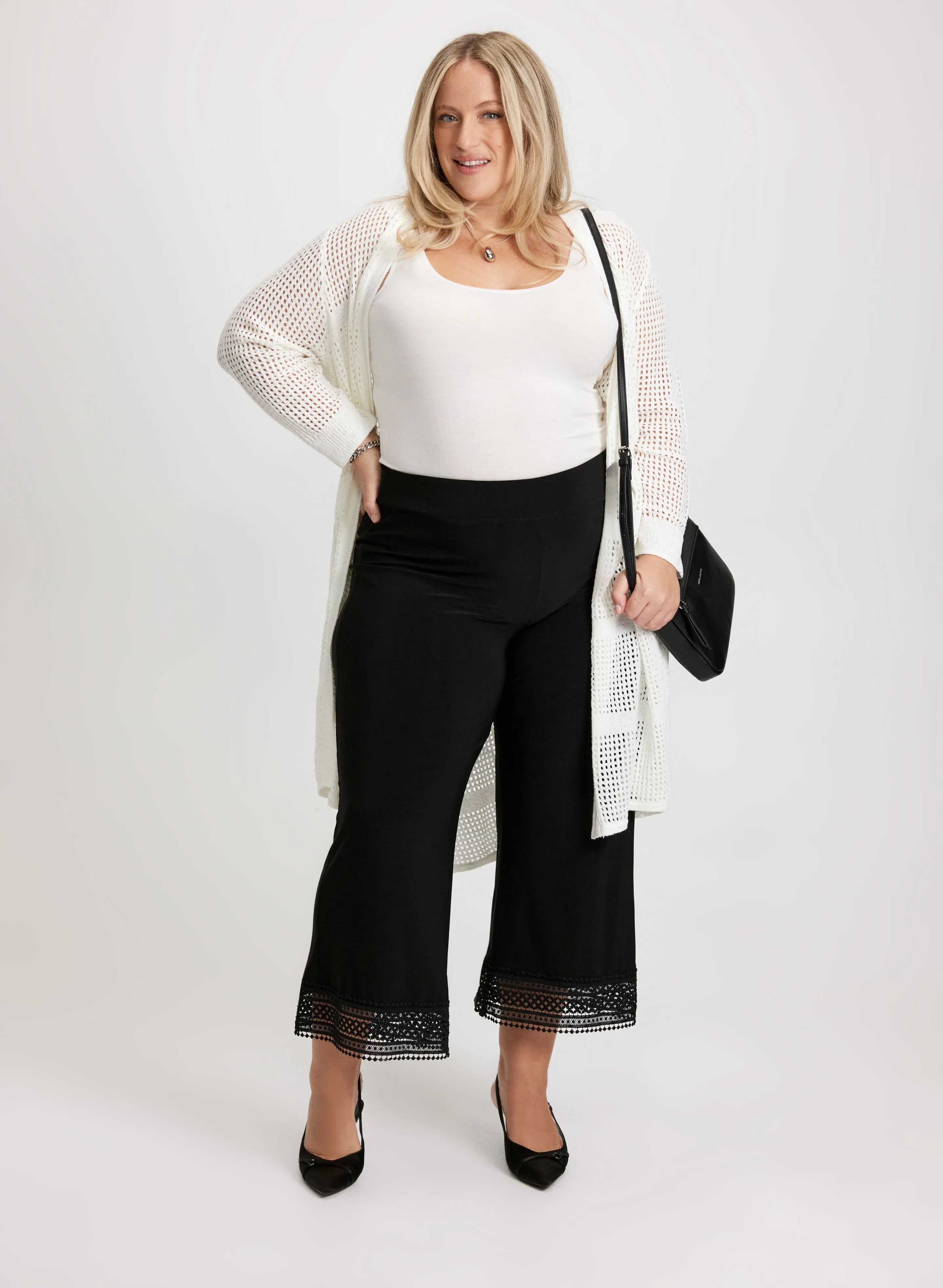 Joseph Ribkoff - Long Striped Openwork Cardigan sold by Laura product image thumbnail 3