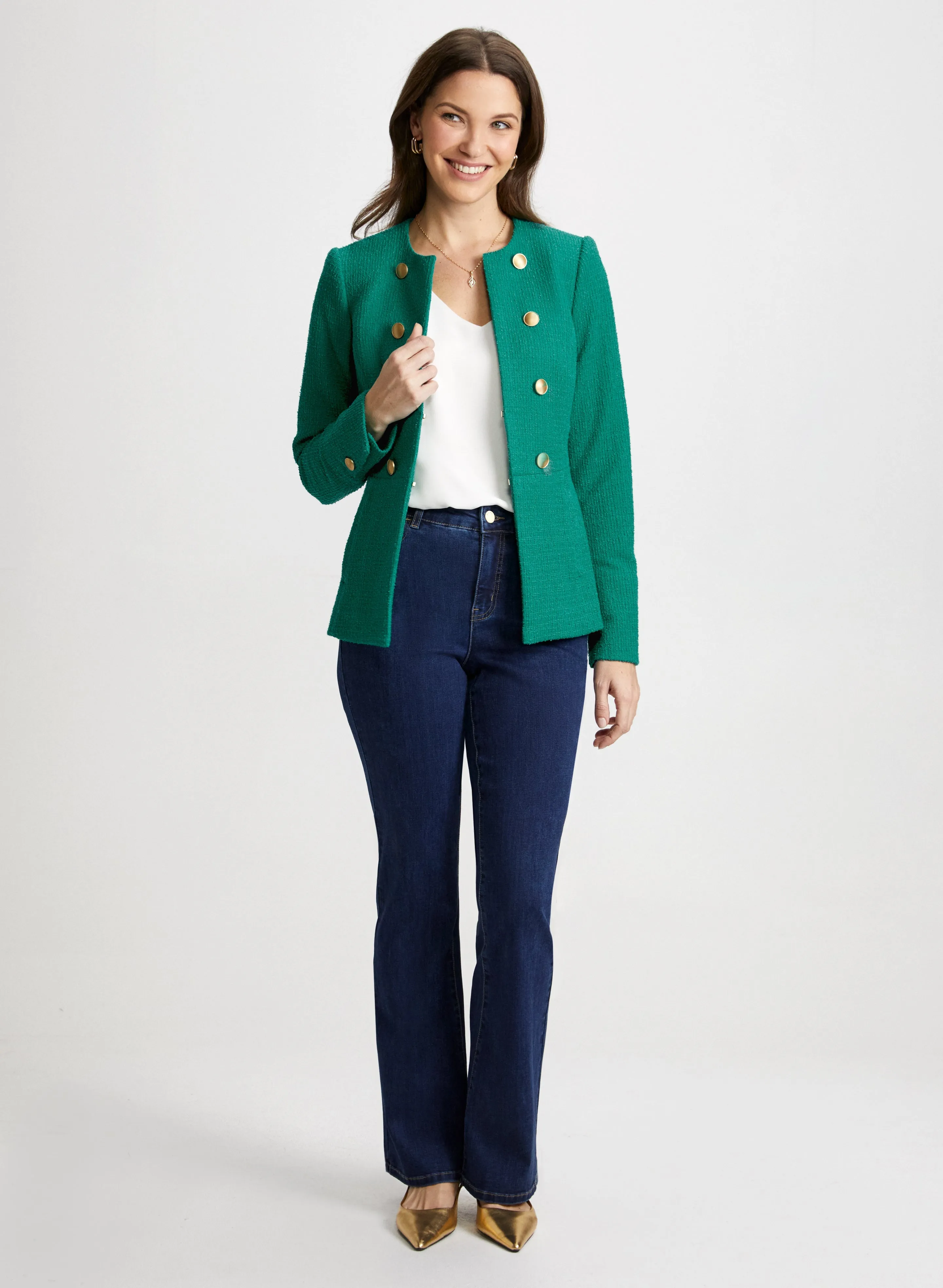 Peplum Jacket & Bootcut Jeans sold by Laura