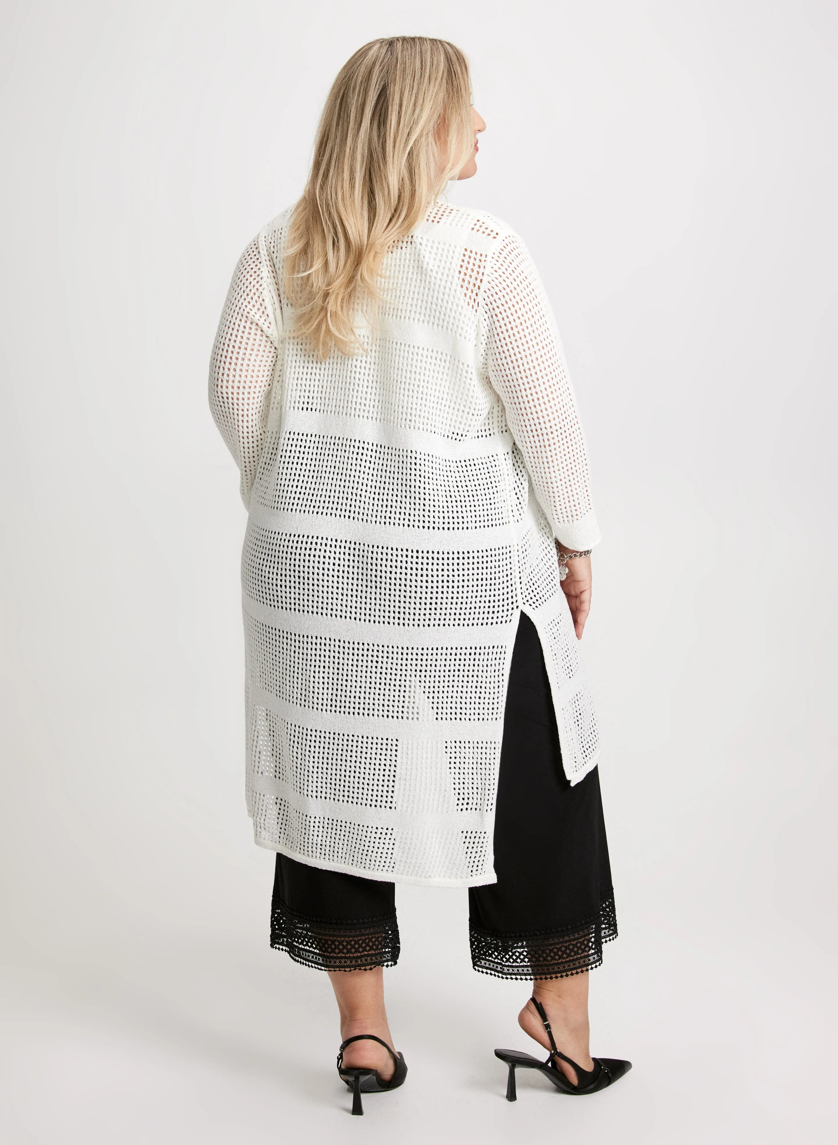 Joseph Ribkoff - Long Striped Openwork Cardigan sold by Laura product image thumbnail 4