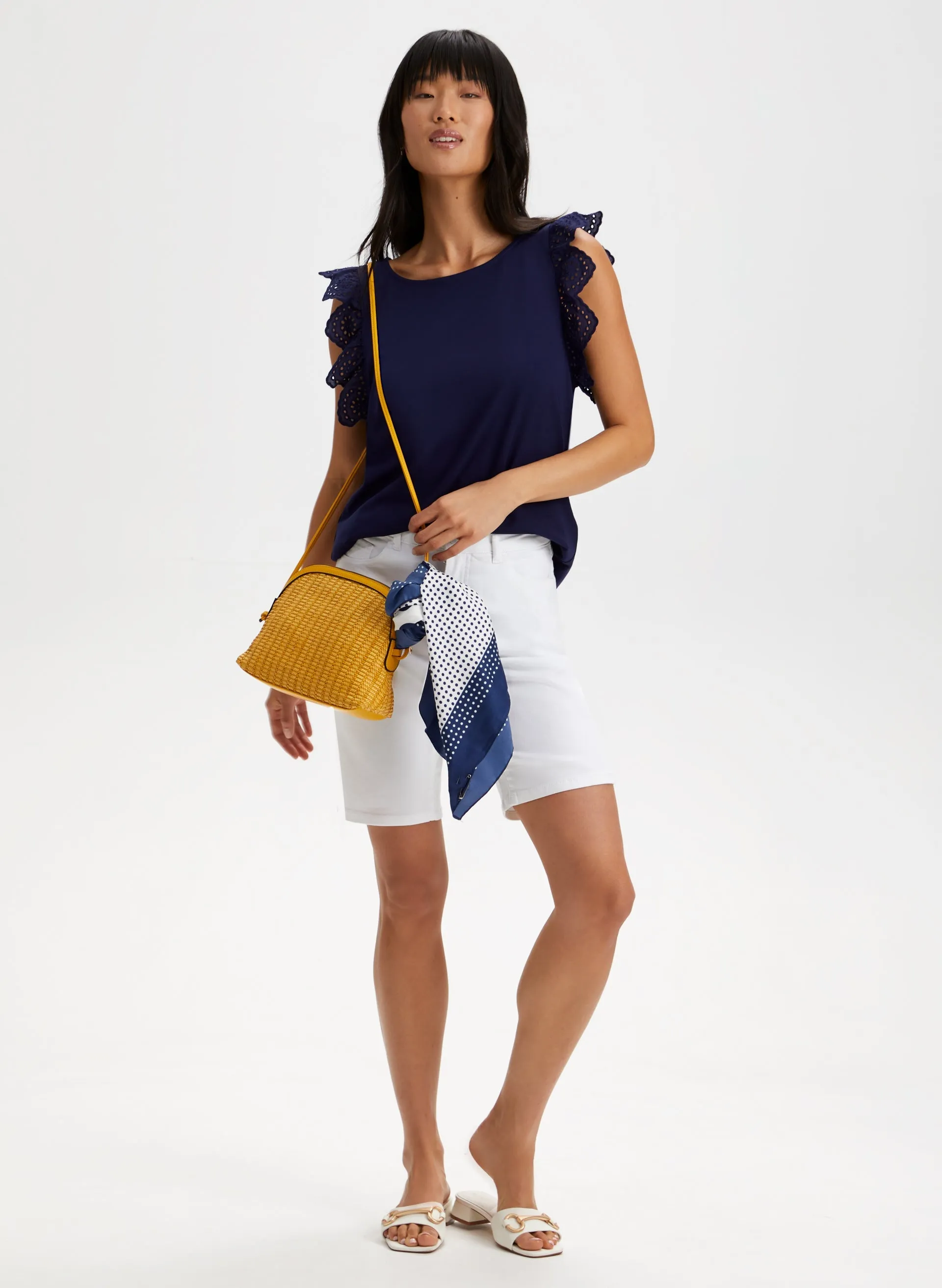 Eyelet Cap Sleeve Tee sold by Laura product image thumbnail 3