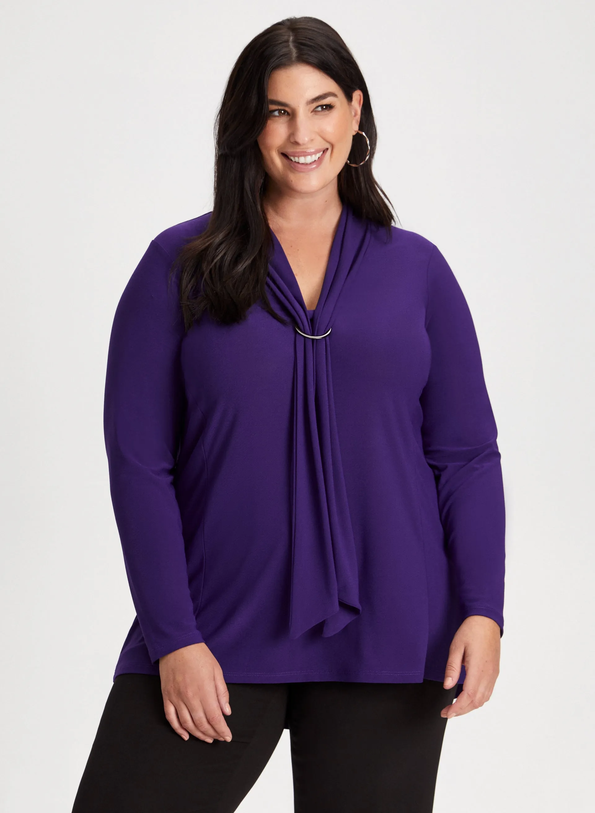 Neck Tie Detail Long Sleeve Top sold by Laura product image thumbnail 5