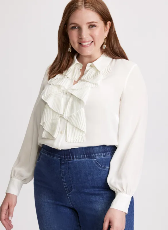 Ruffled Button-Down Blouse sold by Laura
