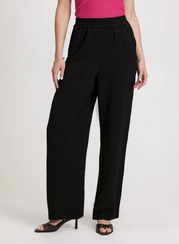 Pull-On Wide Leg Cargo Pants sold by Laura