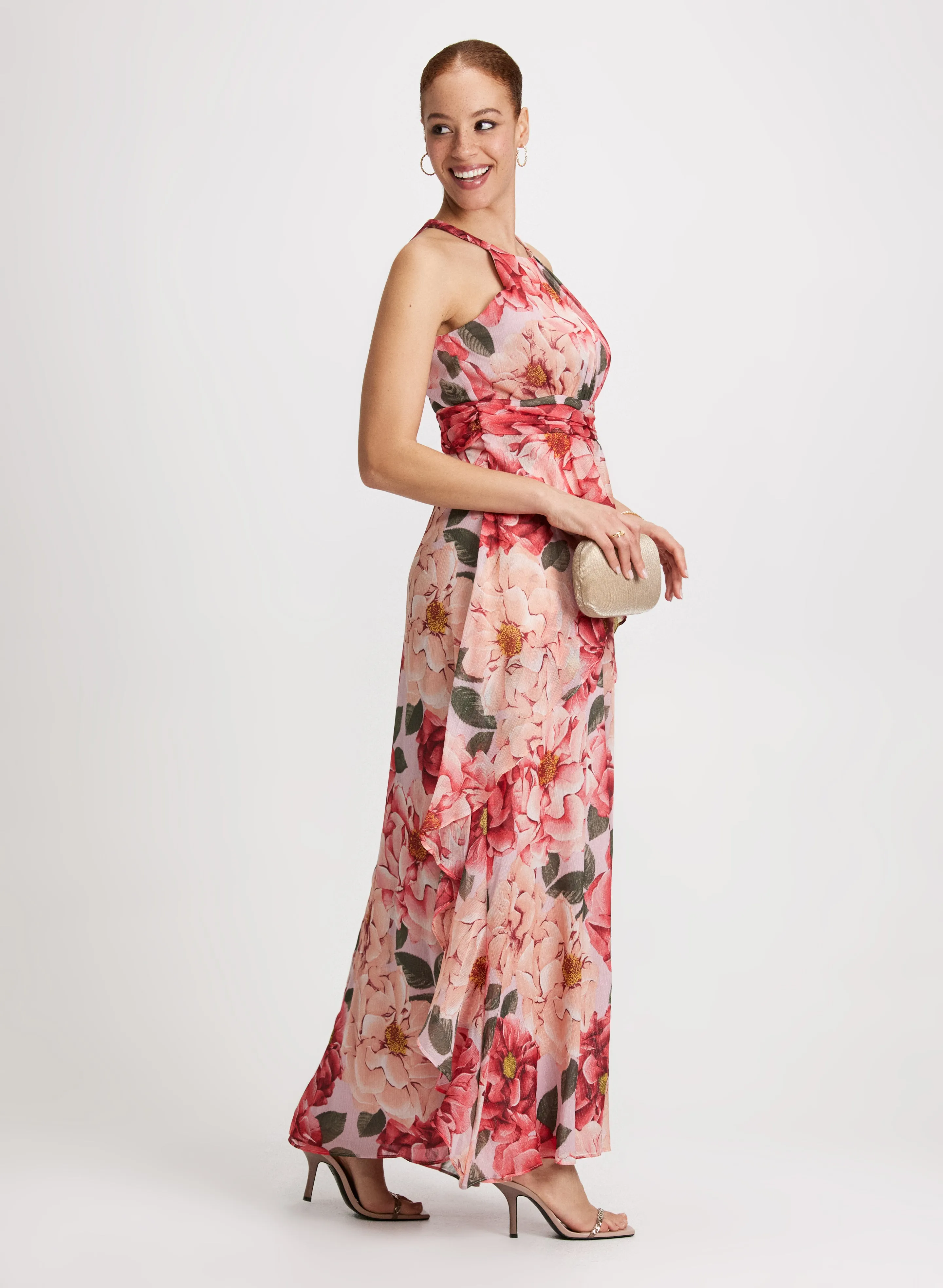Floral Ruched Waist Maxi Dress sold by Laura product image thumbnail 3