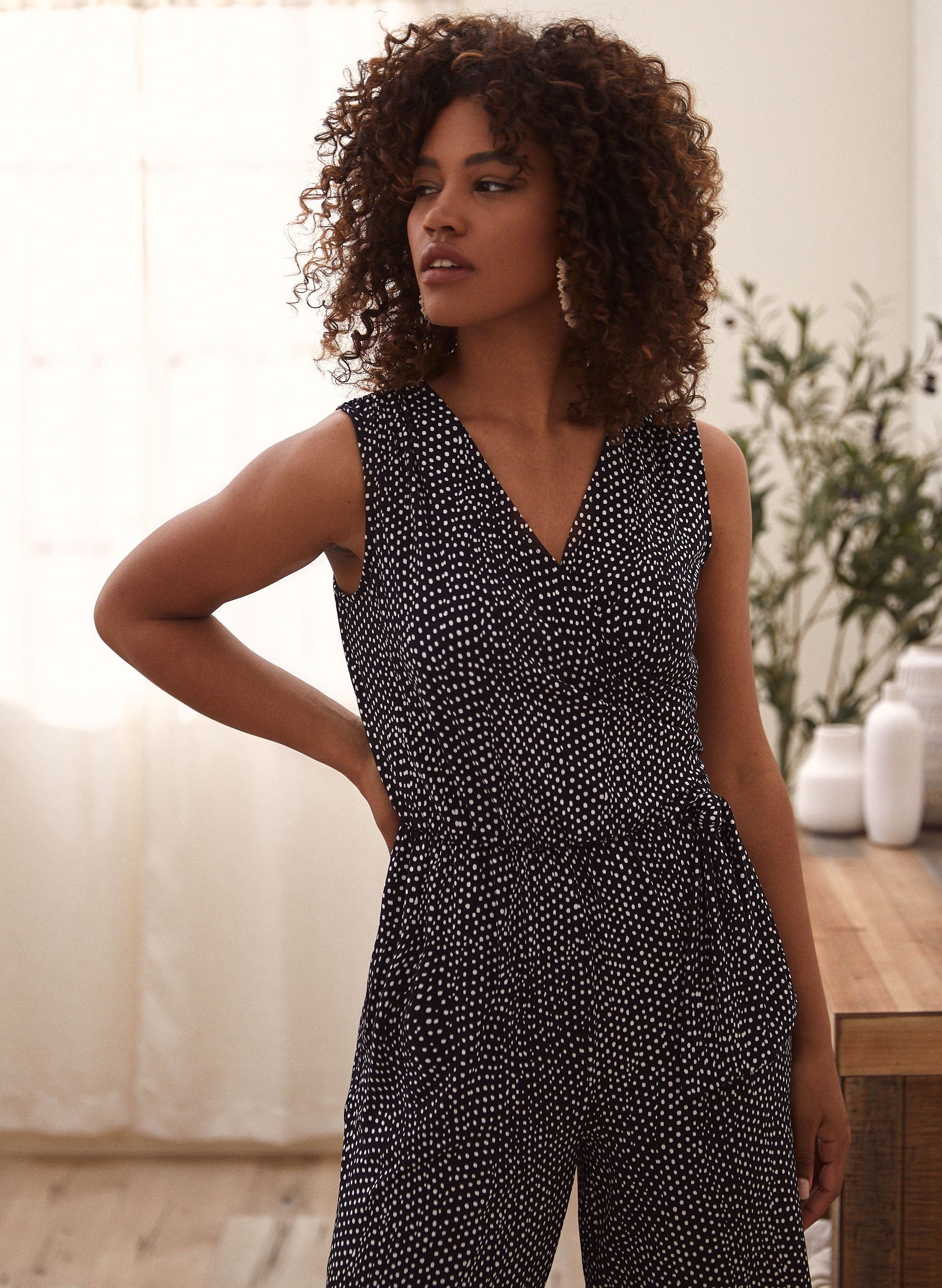 Polka Dot Print Culotte Jumpsuit sold by Laura product image thumbnail 2