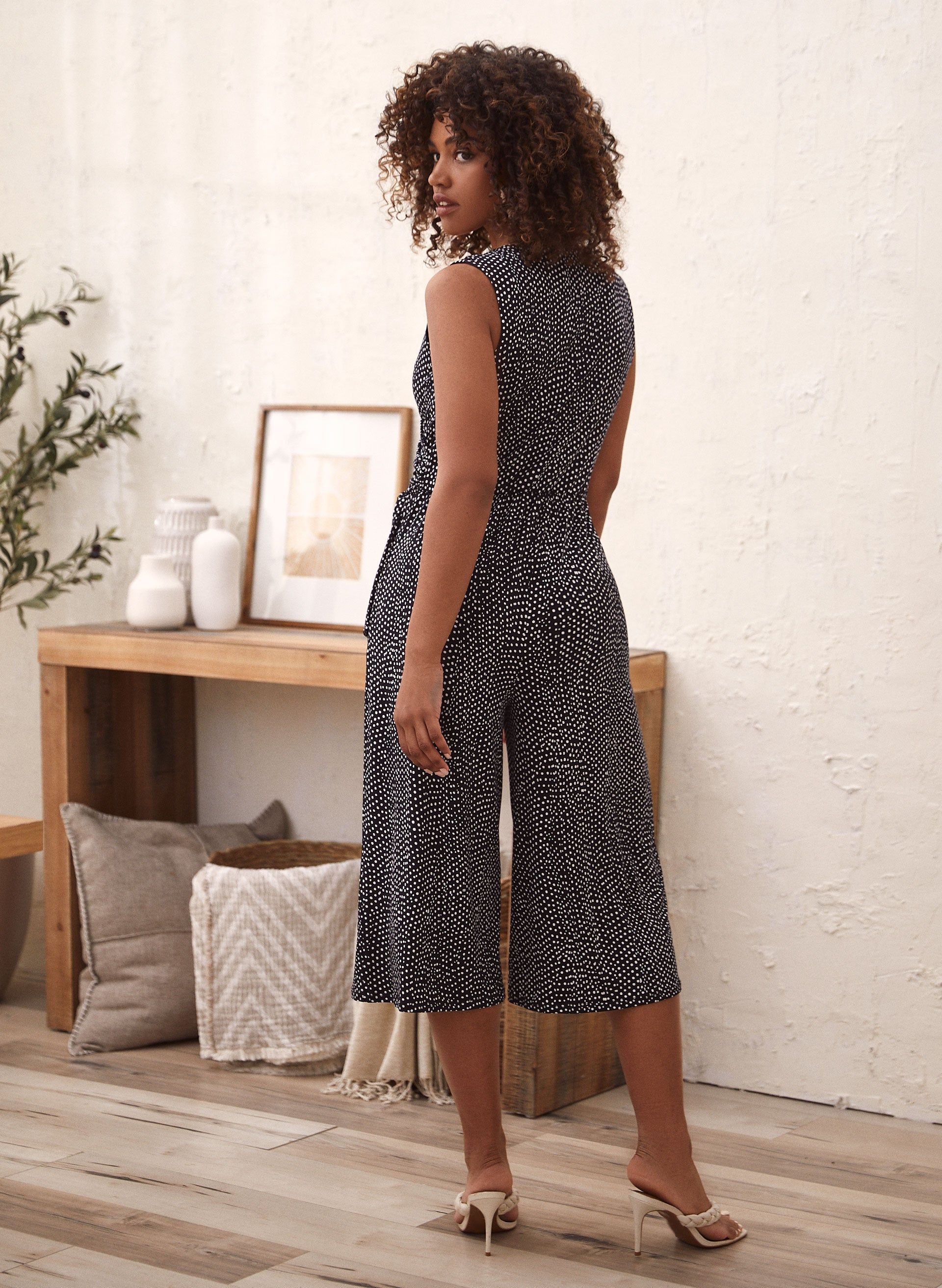 Polka Dot Print Culotte Jumpsuit sold by Laura product image thumbnail 3