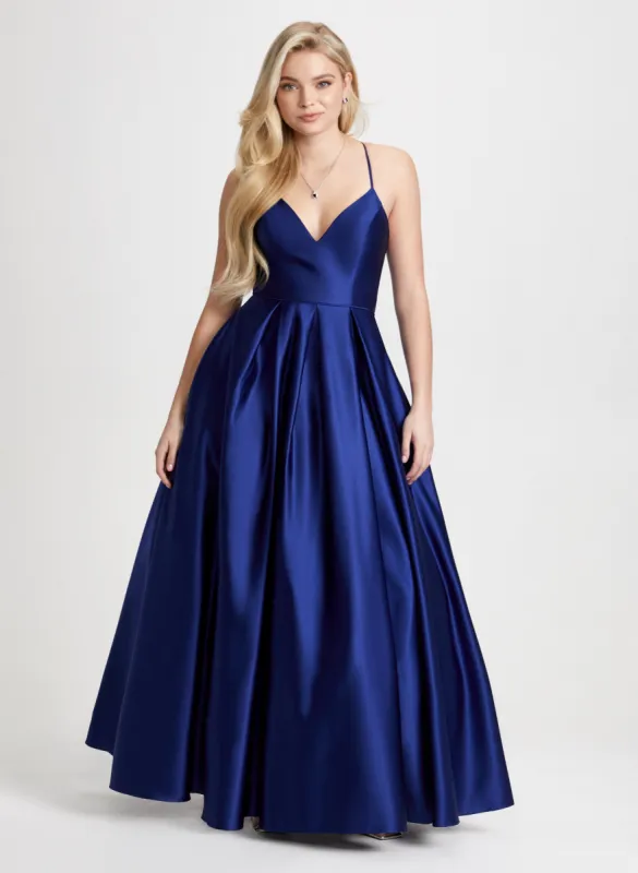 Satin Gown & Mesh Clutch sold by Laura