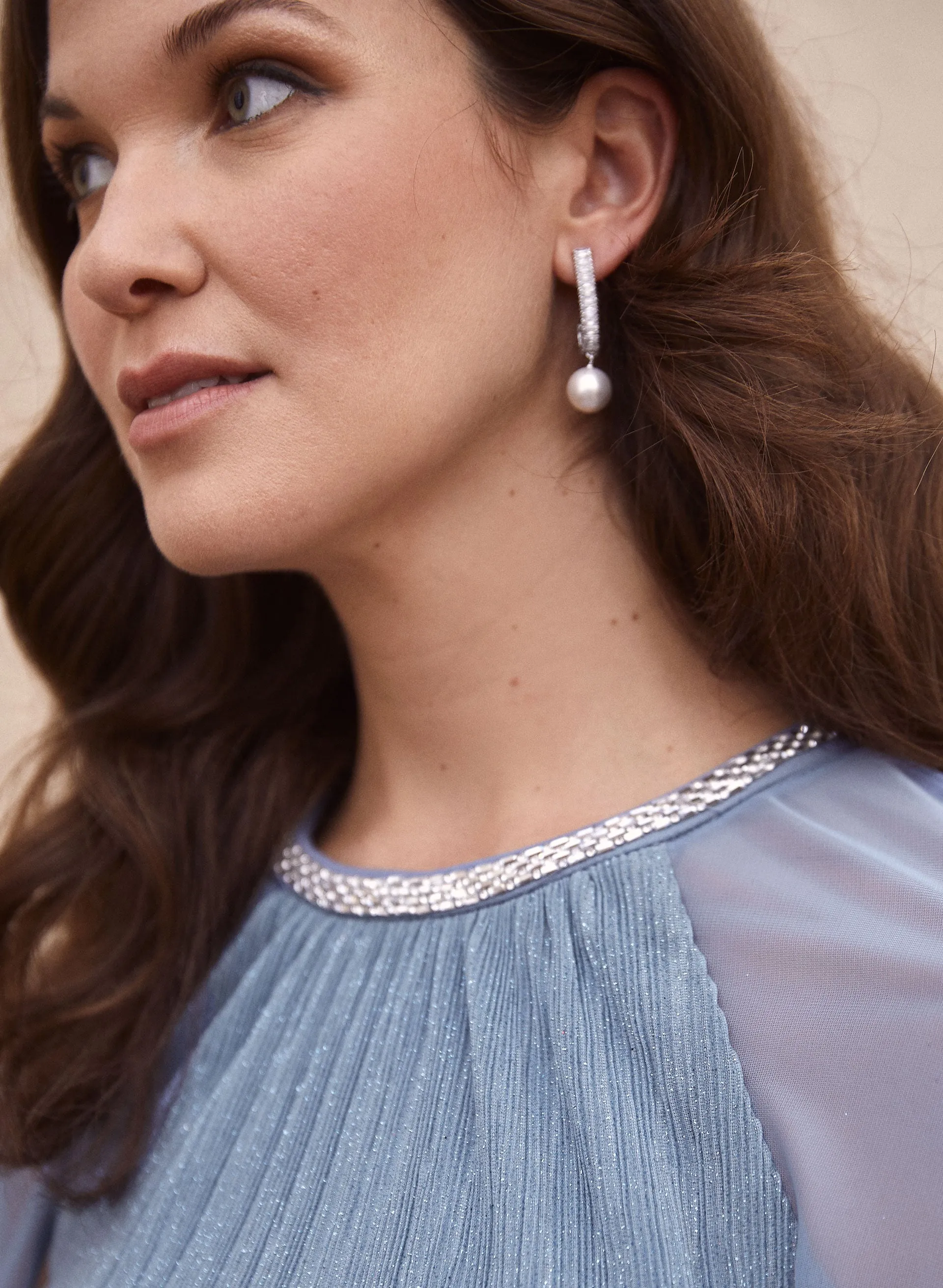 Metallic Plisse Cape Dress sold by Laura product image thumbnail 3