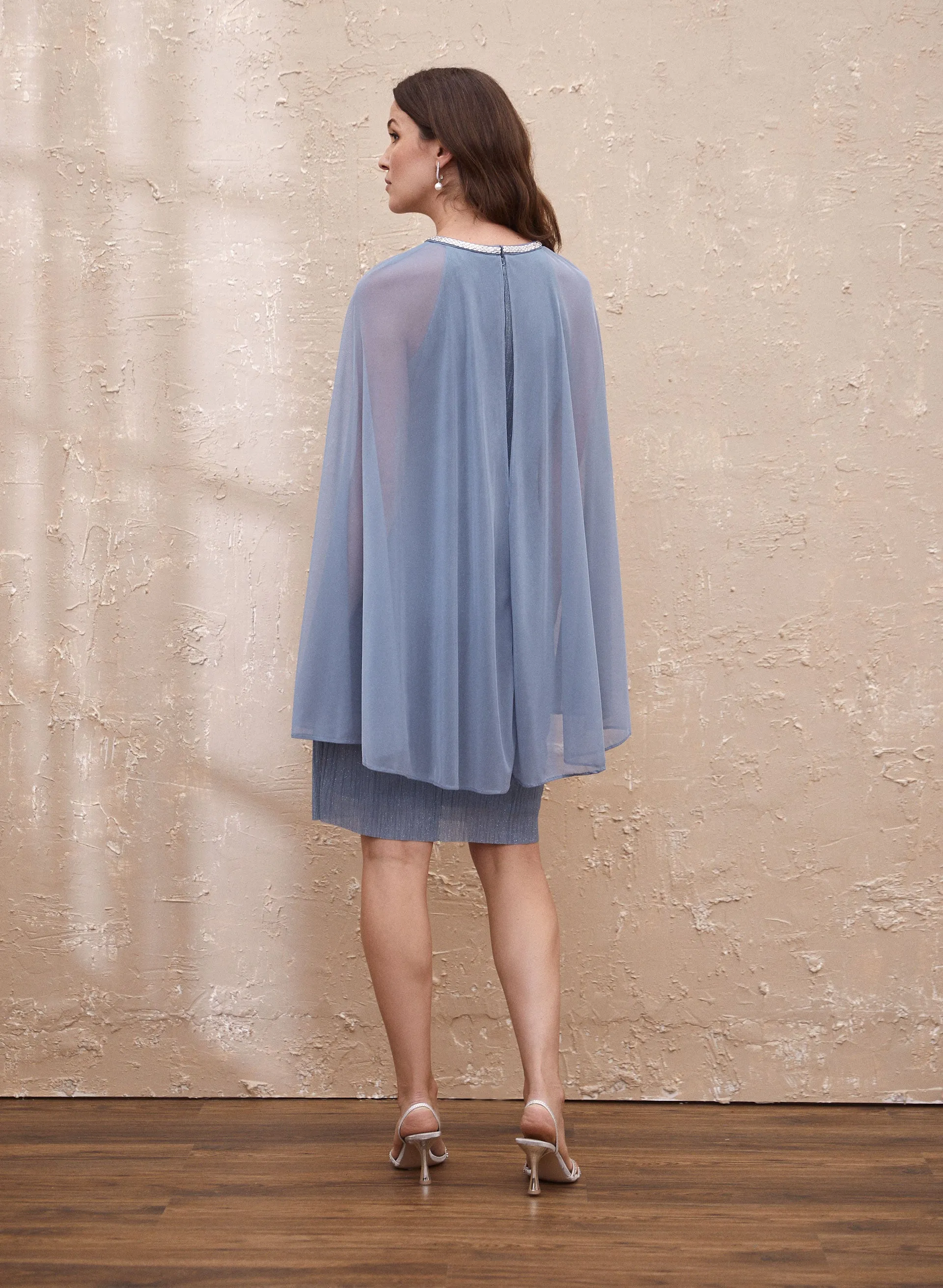 Metallic Plisse Cape Dress sold by Laura product image thumbnail 2