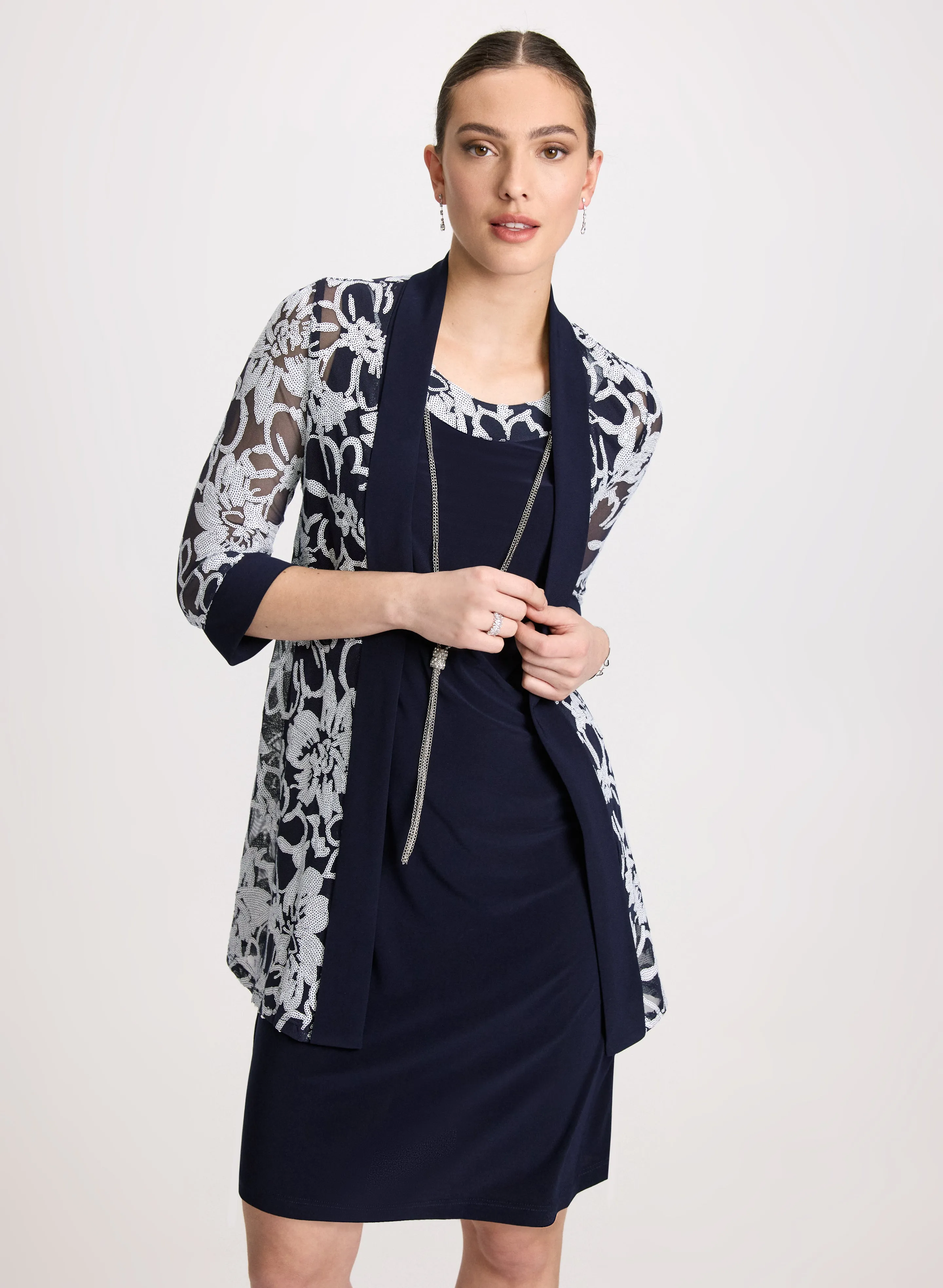 Sheer Floral Jacket & Dress Set sold by Laura product image thumbnail 4