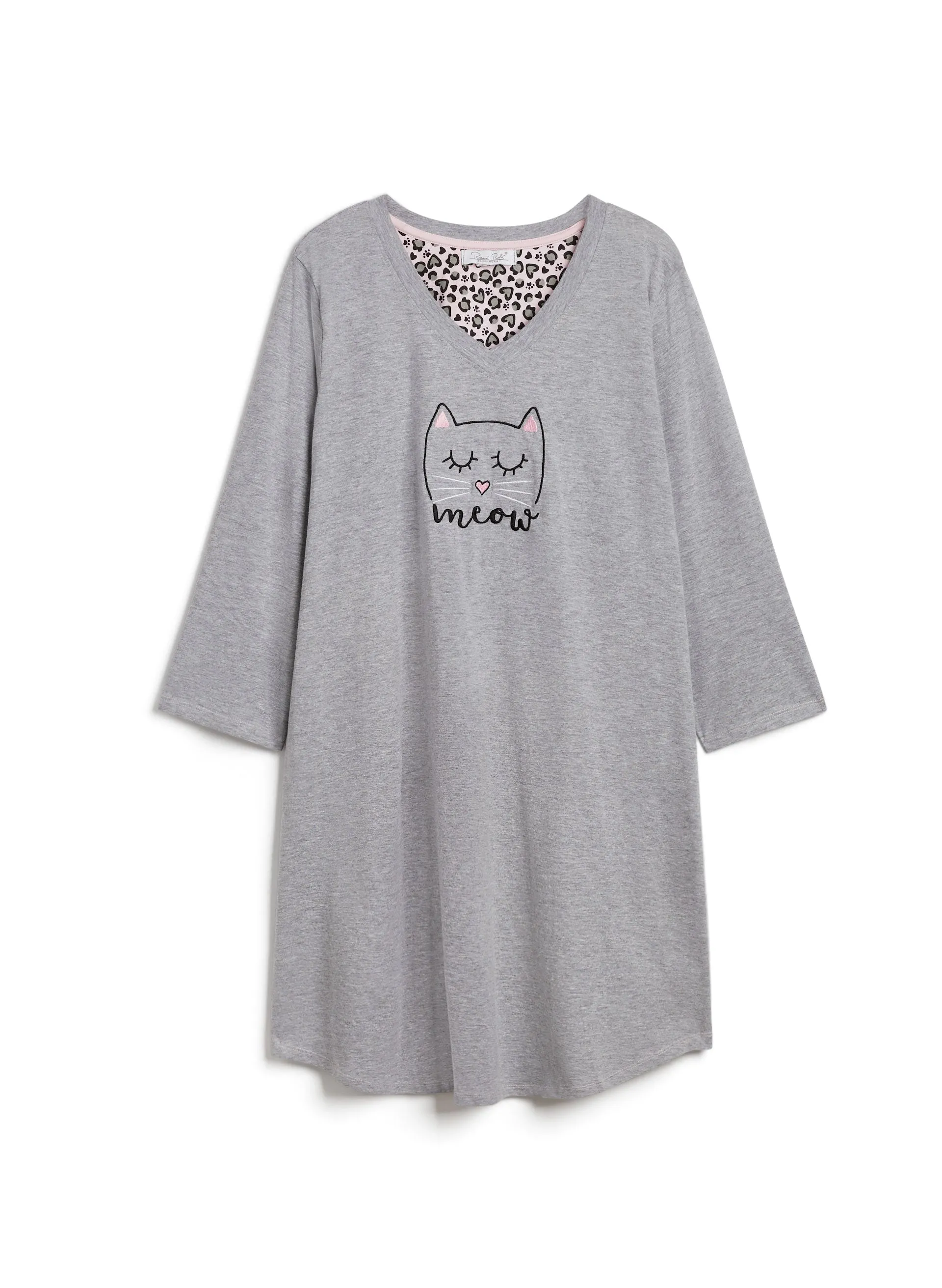 Cat Print Embroidered Nightgown sold by Laura product image thumbnail 5