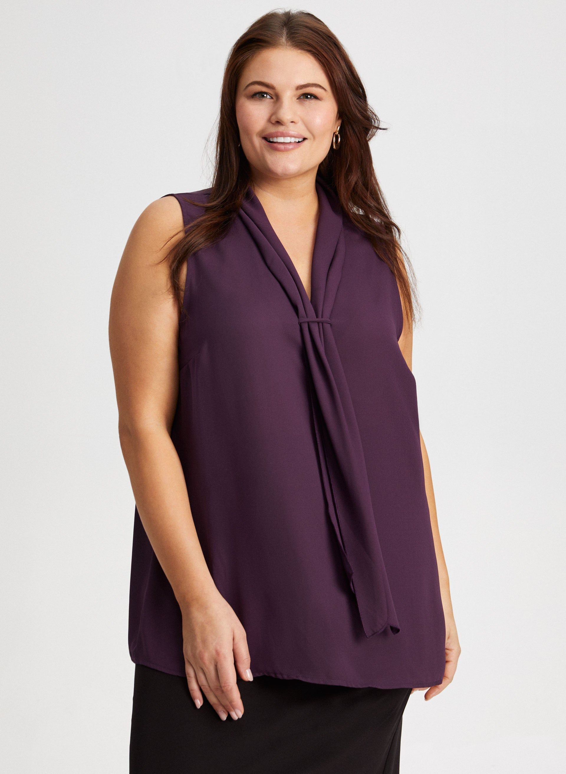 Tie Detail Sleeveless Popover Blouse sold by Laura product image thumbnail 5