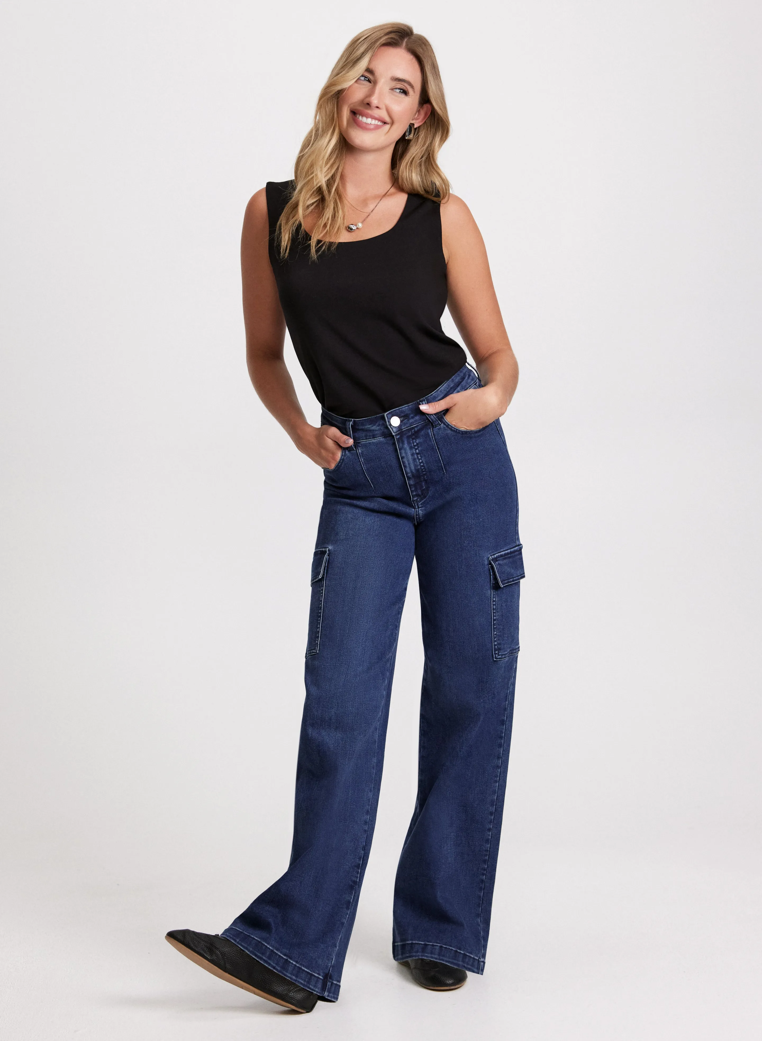 Square Neck Tank Top & Cargo Jeans sold by Laura