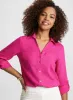 Linen-Blend Roll-Up Sleeve Blouse sold by Laura