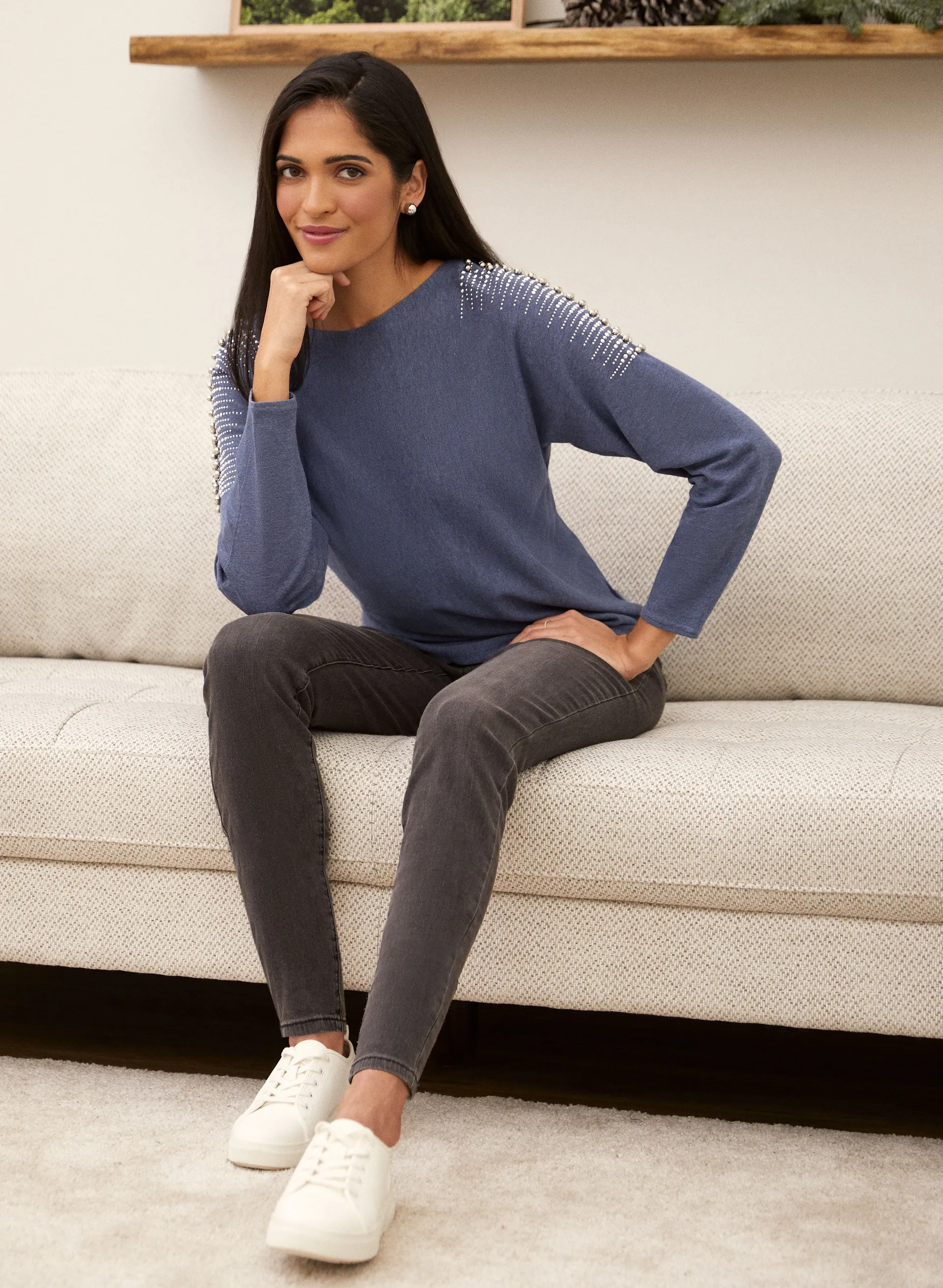 Stud Detail Dolman Sleeve Sweater sold by Laura product image thumbnail 3