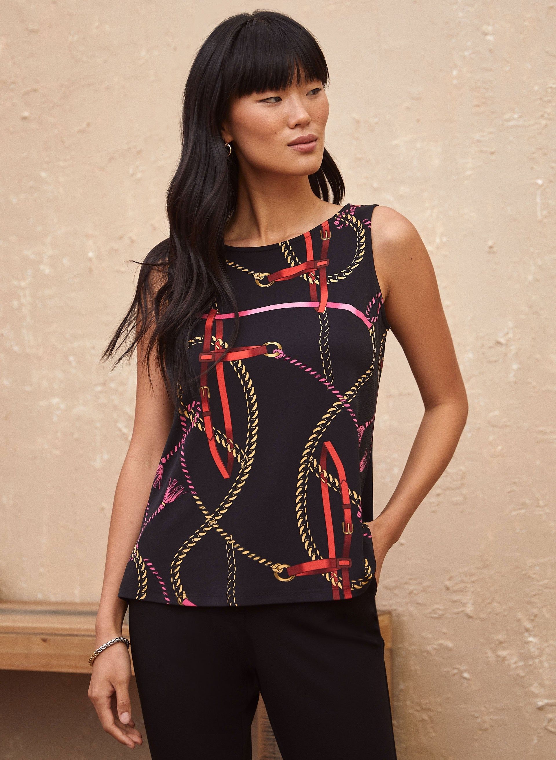 Sleeveless Chain Print Top sold by Laura