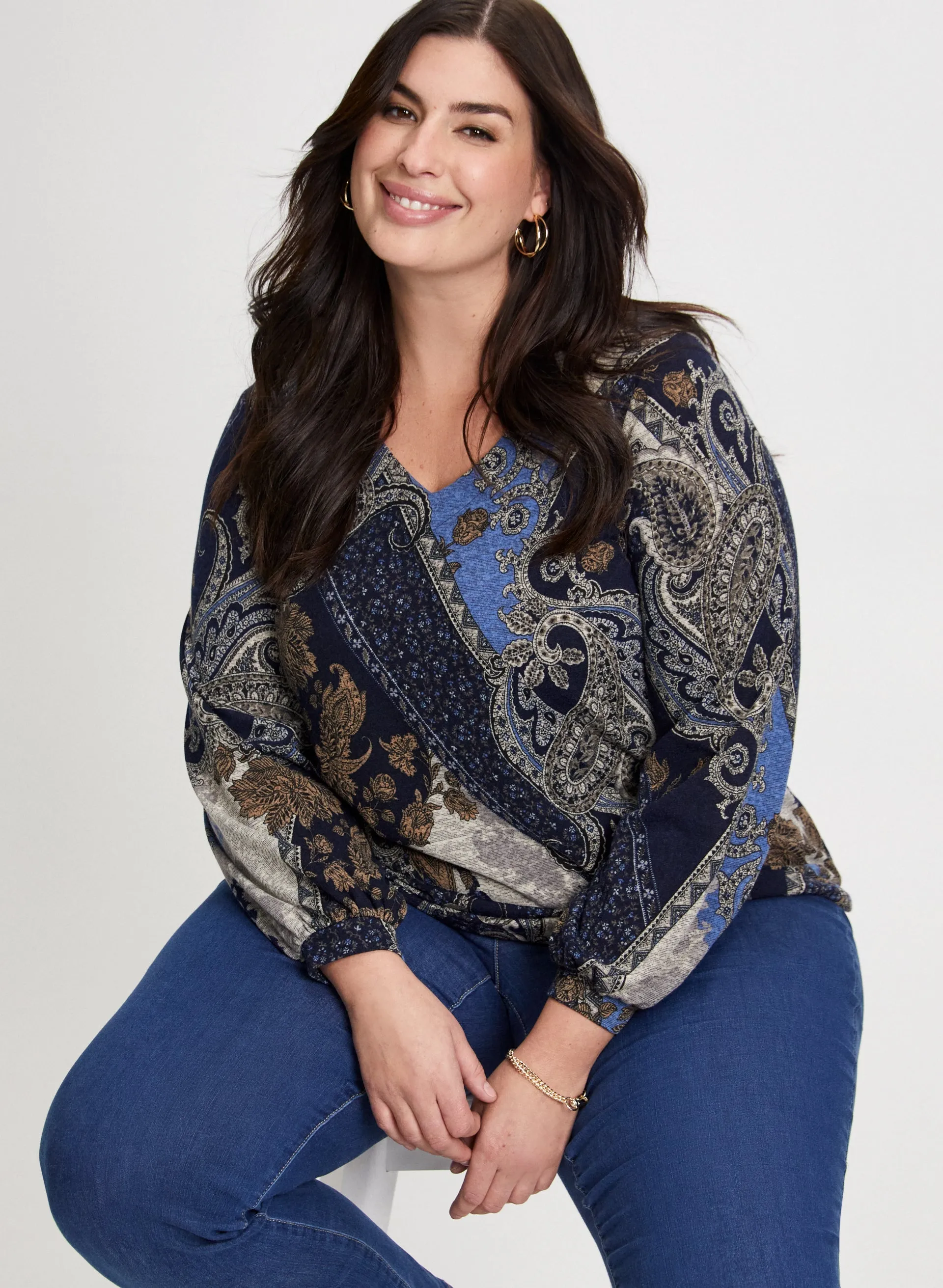 Patchwork Paisley Print Top sold by Laura product image thumbnail 5