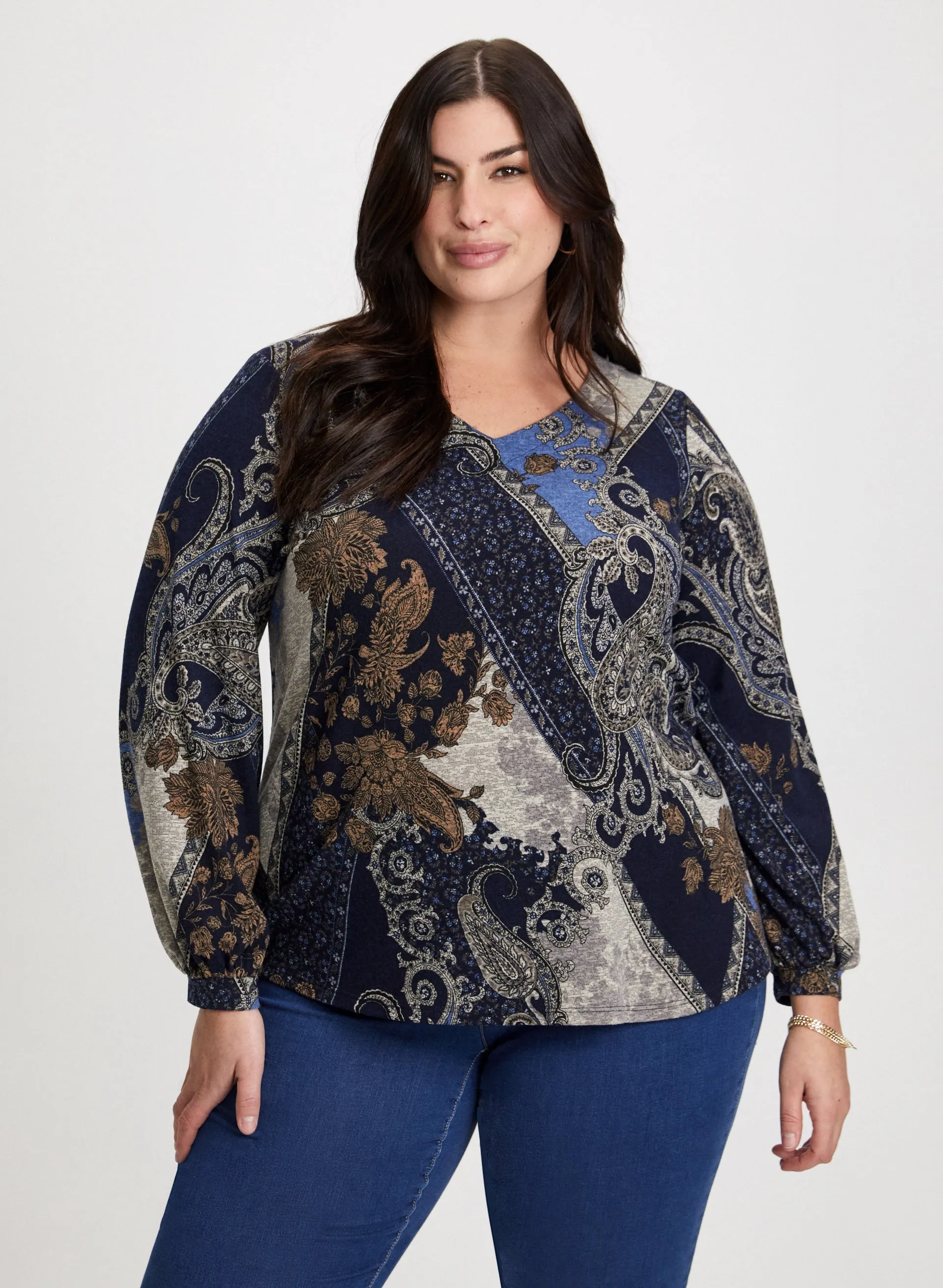 Patchwork Paisley Print Top sold by Laura