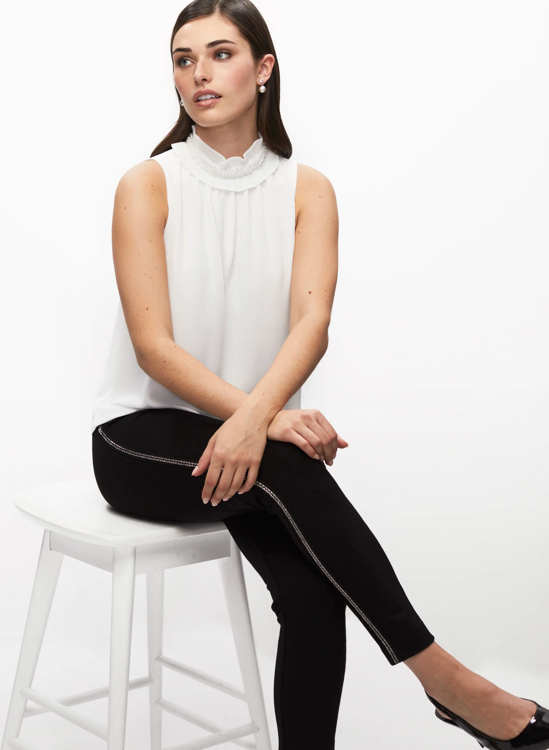 Pearl Embellished Sleeveless Top sold by Laura product image thumbnail 5