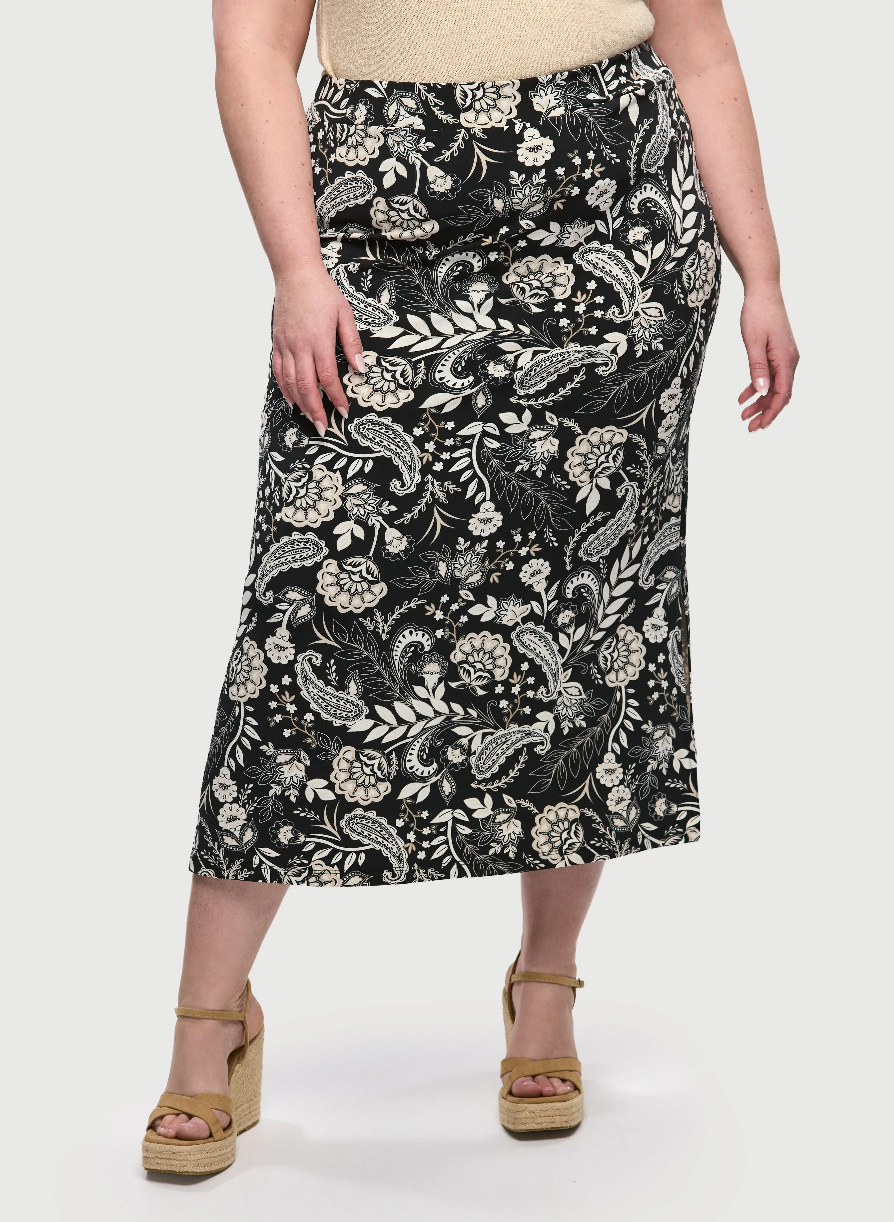 Paisley Print Midi Skirt sold by Laura