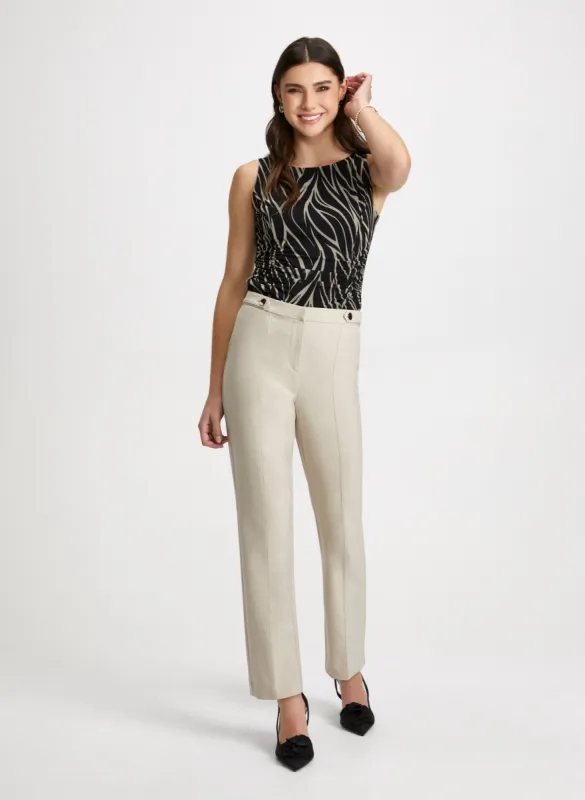 Zebra Print Sleeveless Top & Straight Leg Pants sold by Laura
