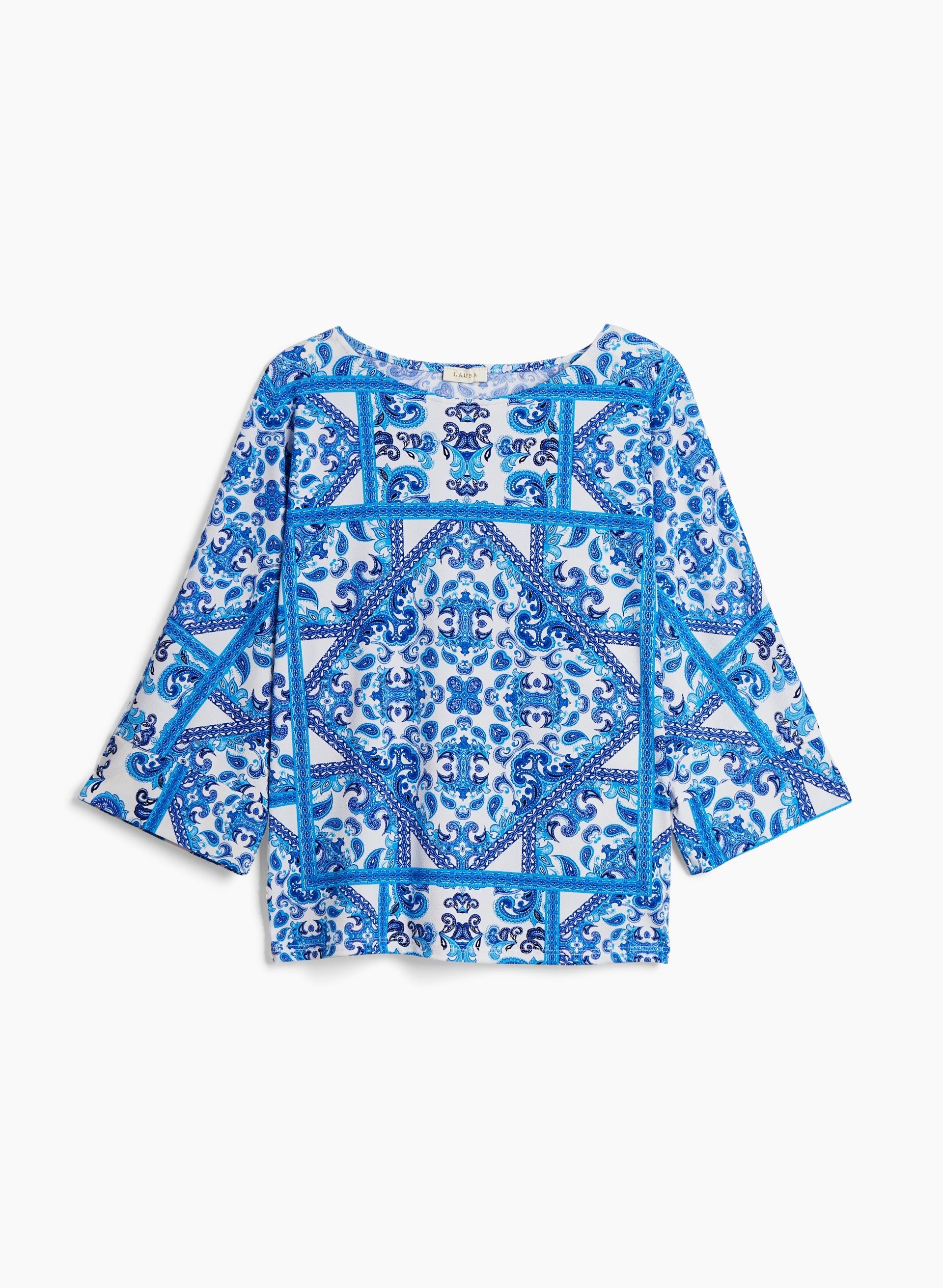Tile Print 3/4 Sleeve Top sold by Laura product image thumbnail 5