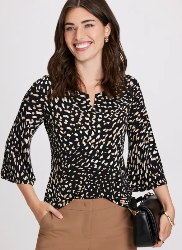 Abstract Bell Sleeve Top sold by Laura