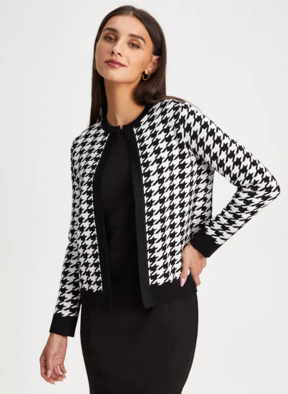 Short Houndstooth Motif Cardigan sold by Laura